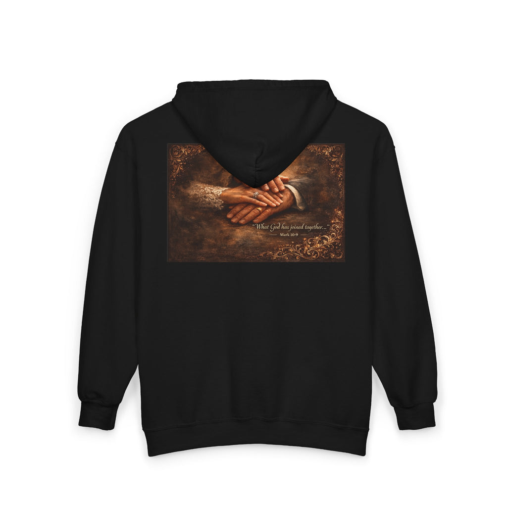 Hold My Hand and Together – Inspirational Prayer Hands Zip Hoodie | Faith Inspired Christian Hoodie