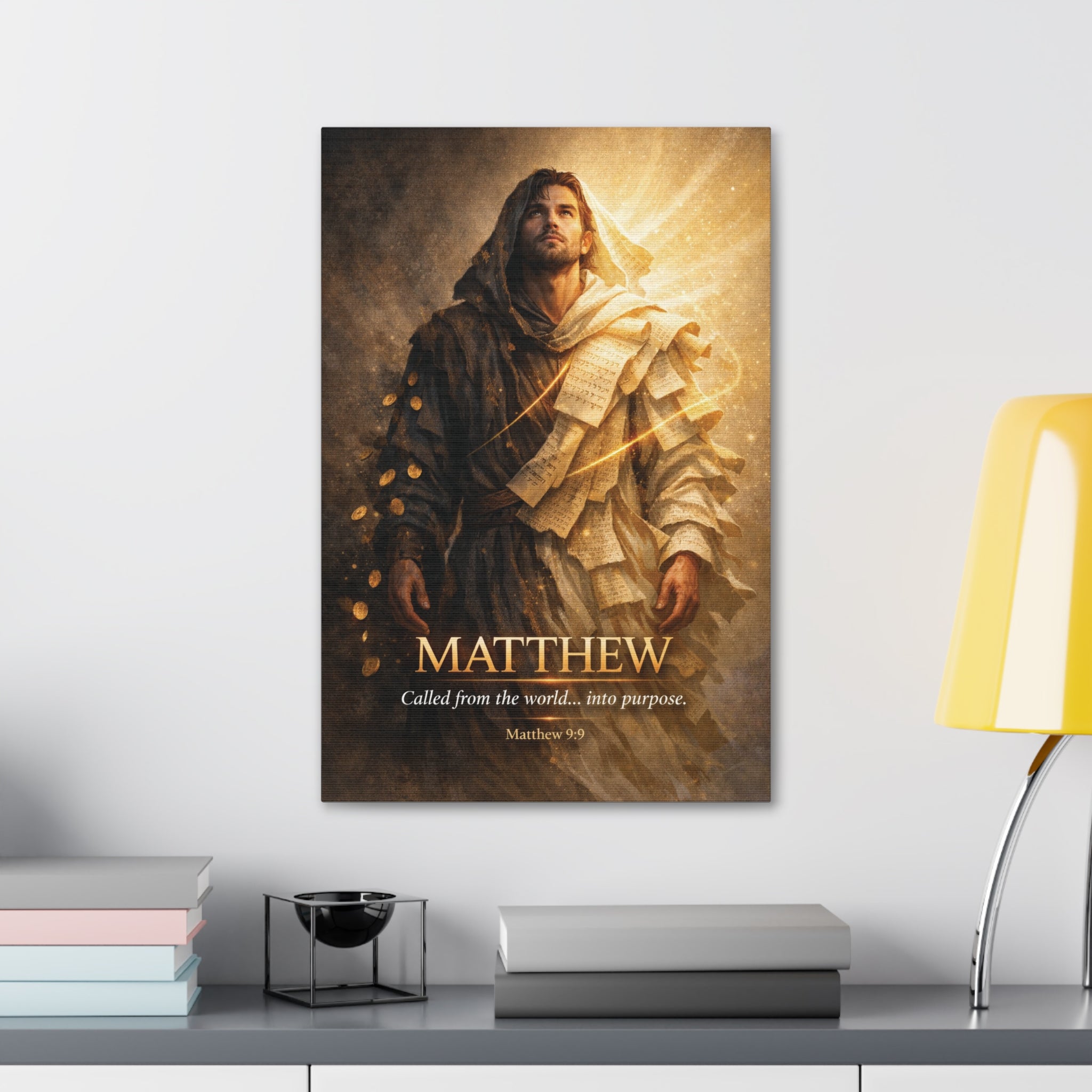 Matthew Bible Canvas Wall Art – “Called from the World… Into Purpose” Christian Scripture Canvas