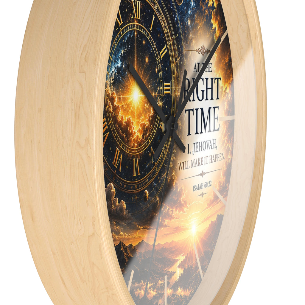 The Right Time Wall Clock | Isaiah 60:22 Christian Scripture Clock | Inspirational Faith Deco
