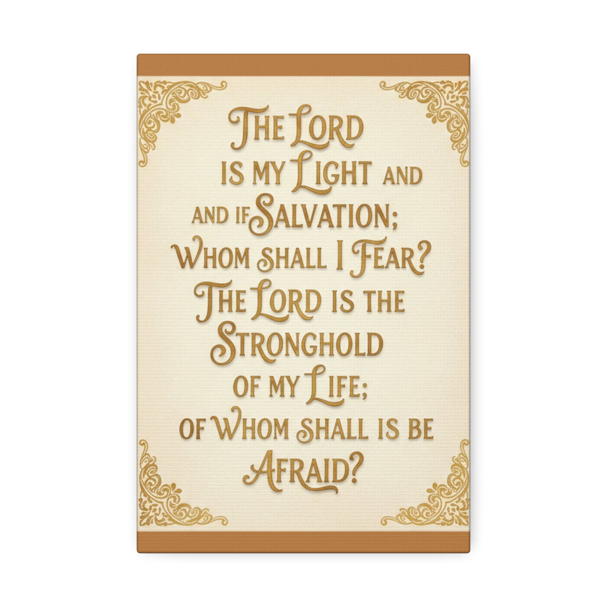 “The Lord Is My Light” Canvas Wall Art – Psalm 27 Scripture Print | Christian Inspirational Canvas
