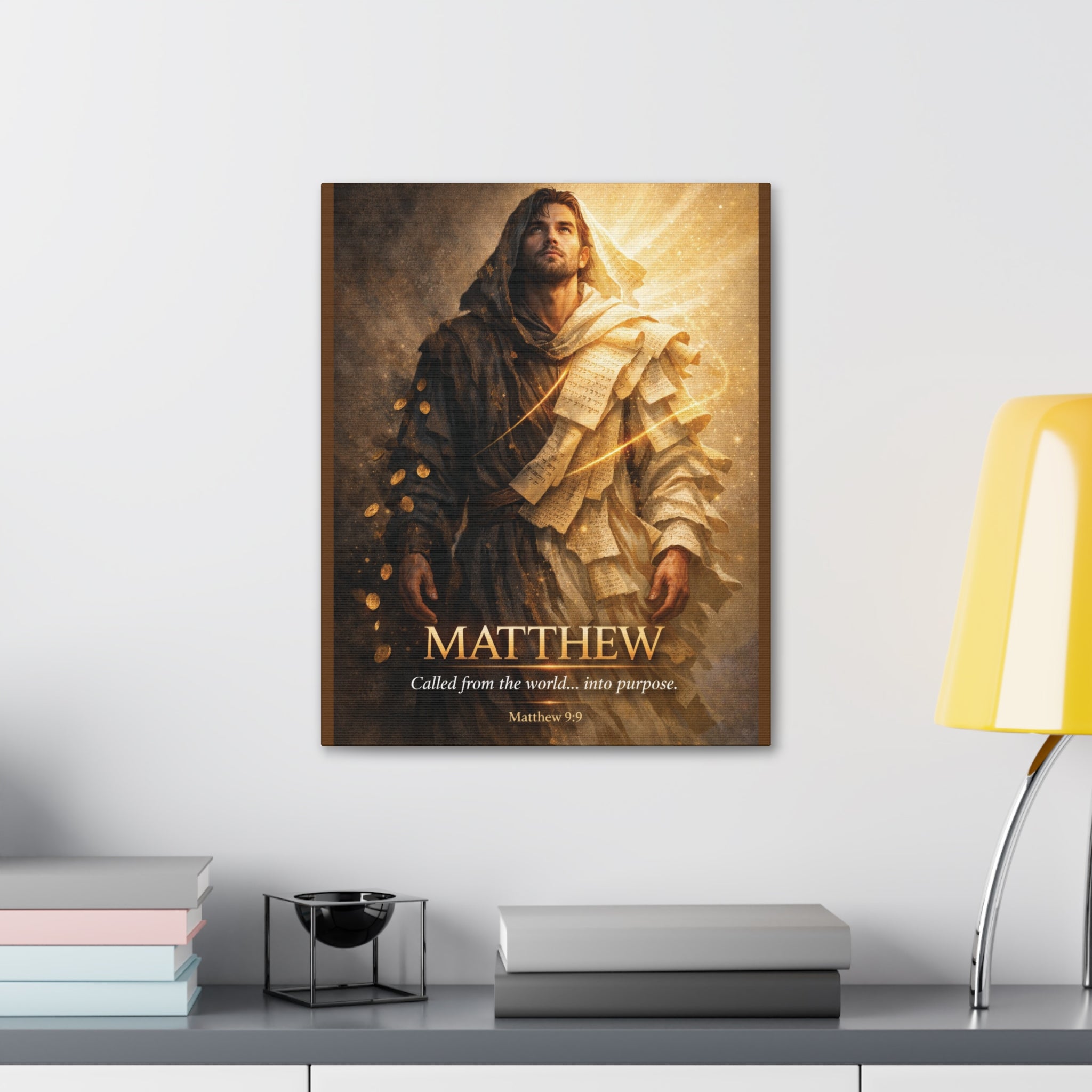 Matthew Bible Canvas Wall Art – “Called from the World… Into Purpose” Christian Scripture Canvas