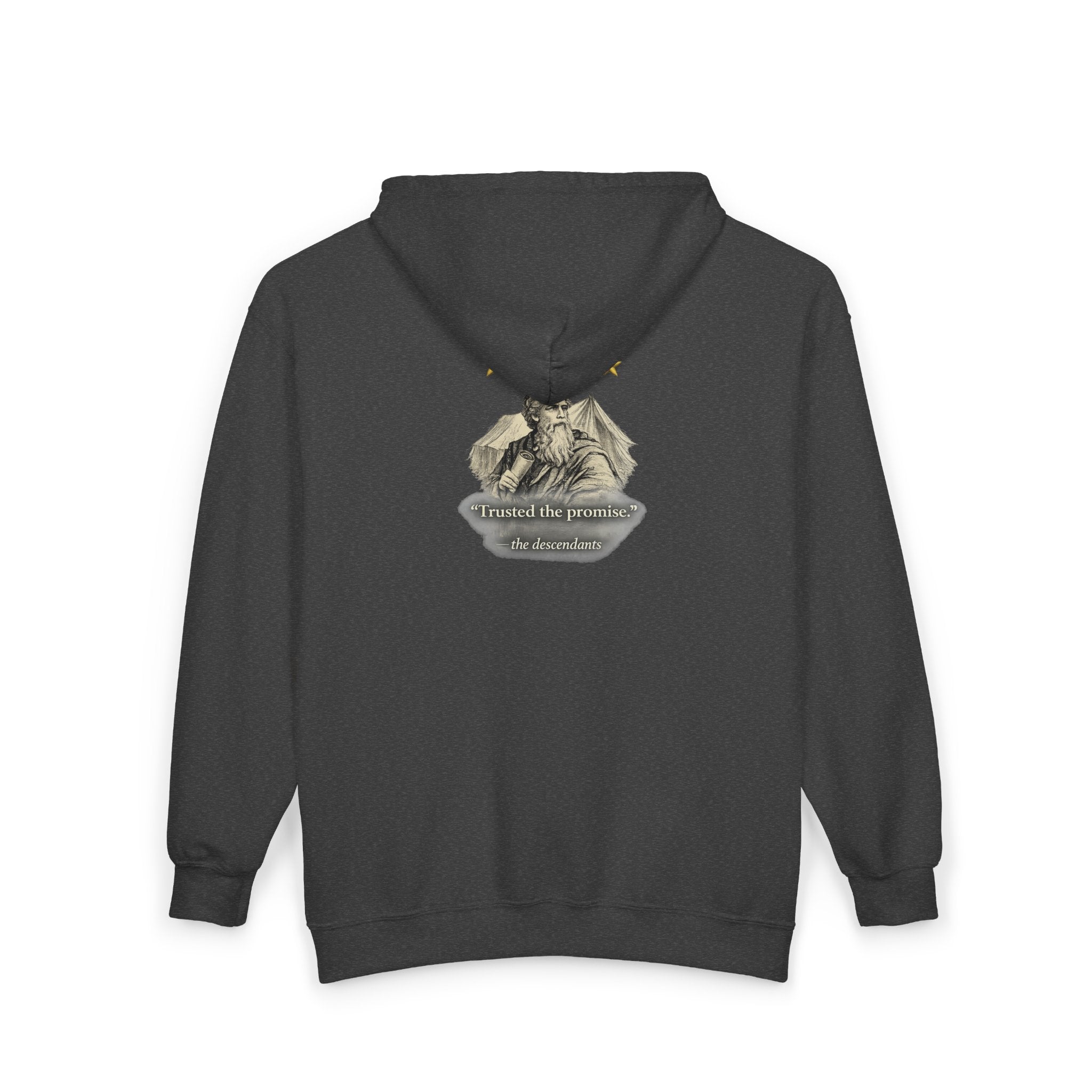 Abraham – Full-Zip Hoodie | “Trusted the Promise” Patriotic Faith Graphic – Five-Star Faith Series