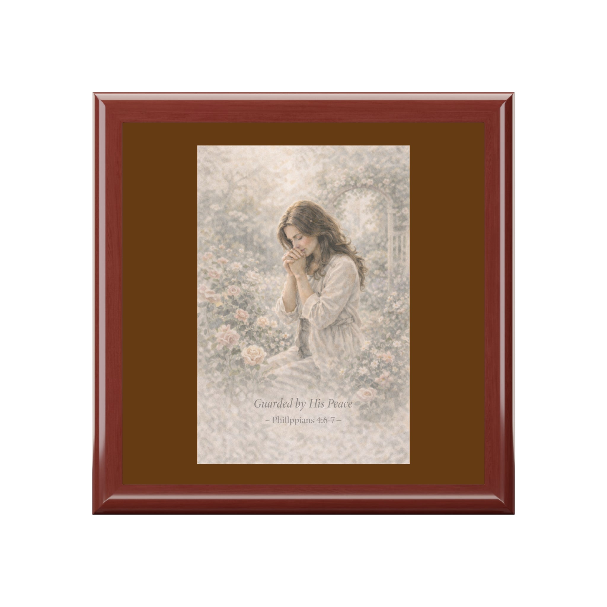 Jewelry Box - 'Guarded by His Peace' Vintage Prayer Girl Keepsake Box