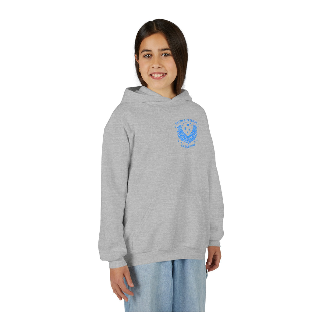 Youth “Be Kind to One Another” Hoodie – Cute Bunny Night Sky Scripture Sweatshirt