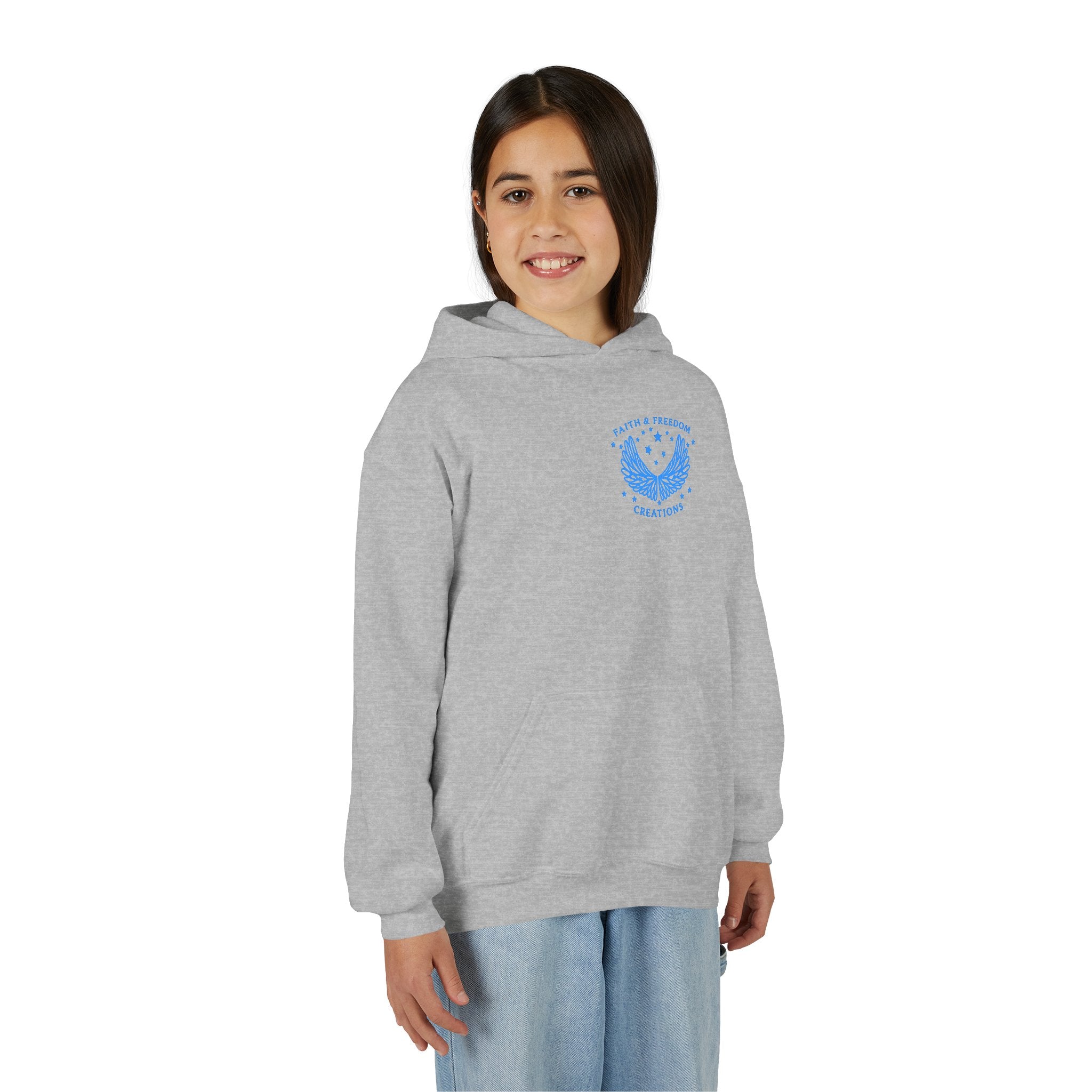 Youth “Be Kind to One Another” Hoodie – Cute Bunny Night Sky Scripture Sweatshirt