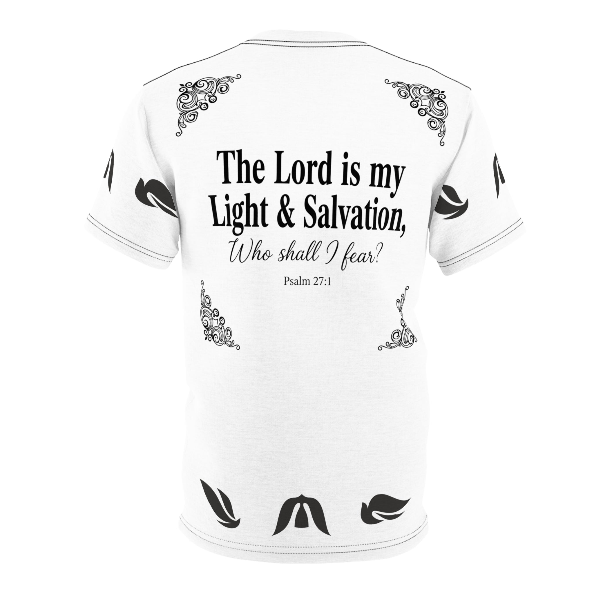 Psalm 27:1 Dove Graphic T-Shirt – “The Lord is My Light & Salvation” Christian Bible Verse Tee