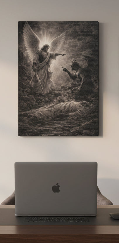 Michael the Archangel Canvas – Biblical Angel Christian Wall Art