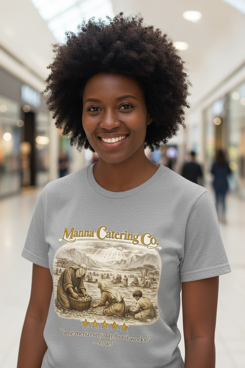 “Same Menu Every Day, But It Works” – Vintage Graphic T-Shirt| Five-Star Faith Series