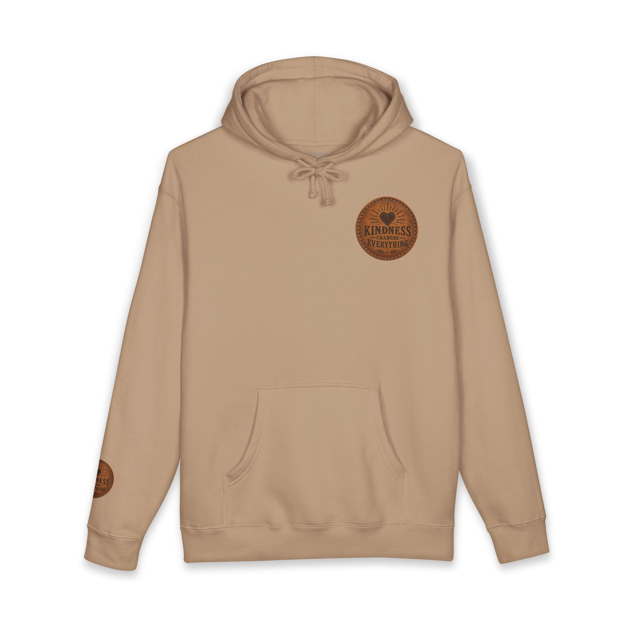 Kindness Changes Everything Heavyweight Hoodie | Vintage Patch Christian Hoodie | Inspirational Fleece Sweatshirt