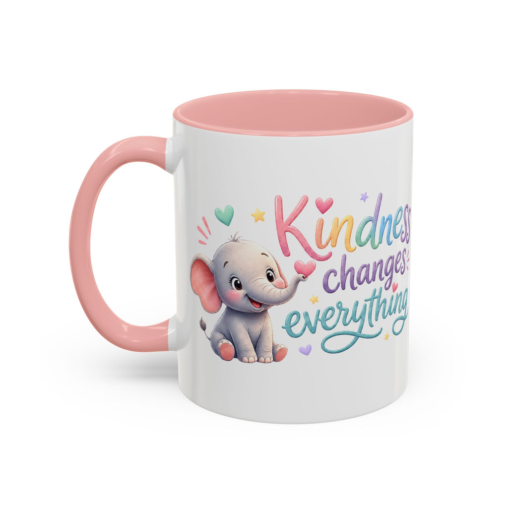 Kindness Changes Everything Elephant Mug | Inspirational Coffee Mug | Cute Elephant Accent Cup