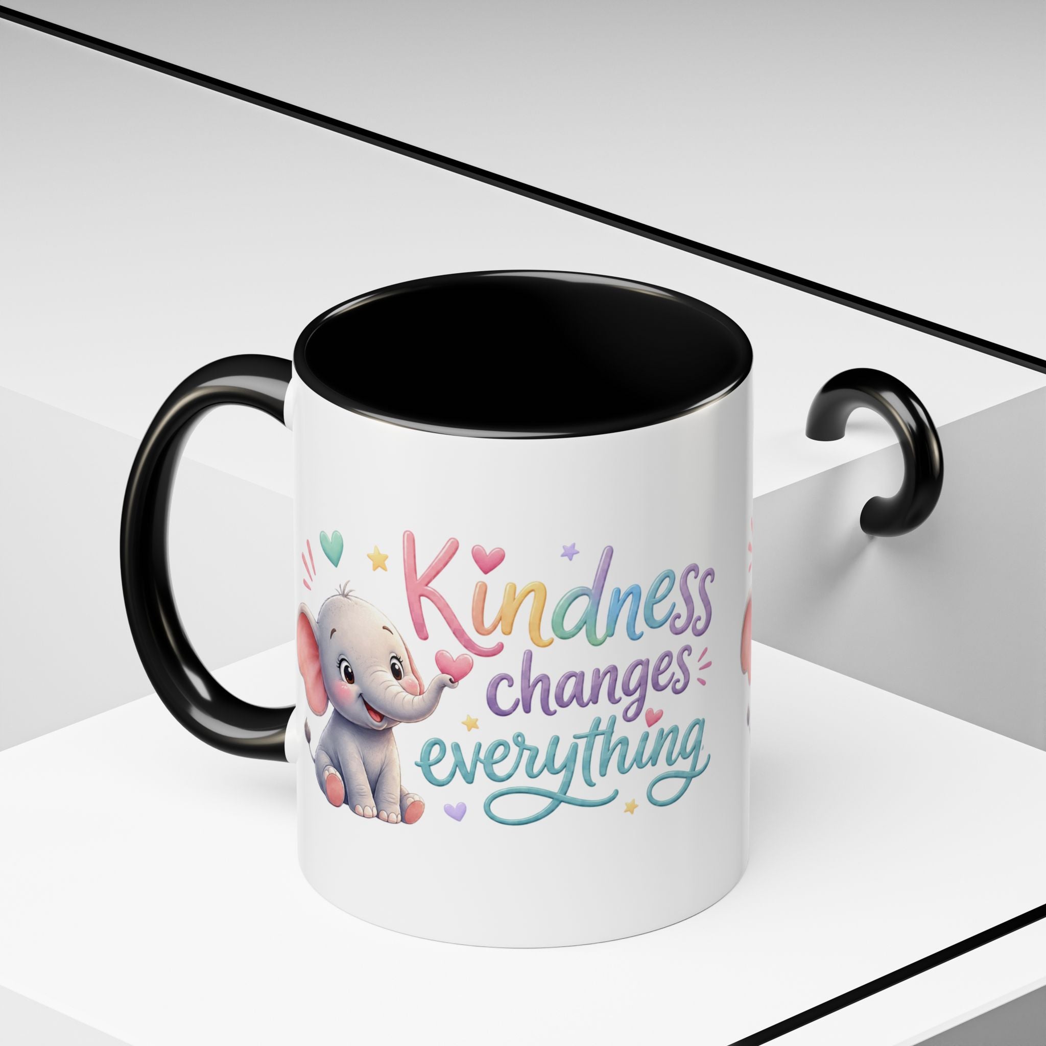 Kindness Changes Everything Elephant Mug | Inspirational Coffee Mug | Cute Elephant Accent Cup