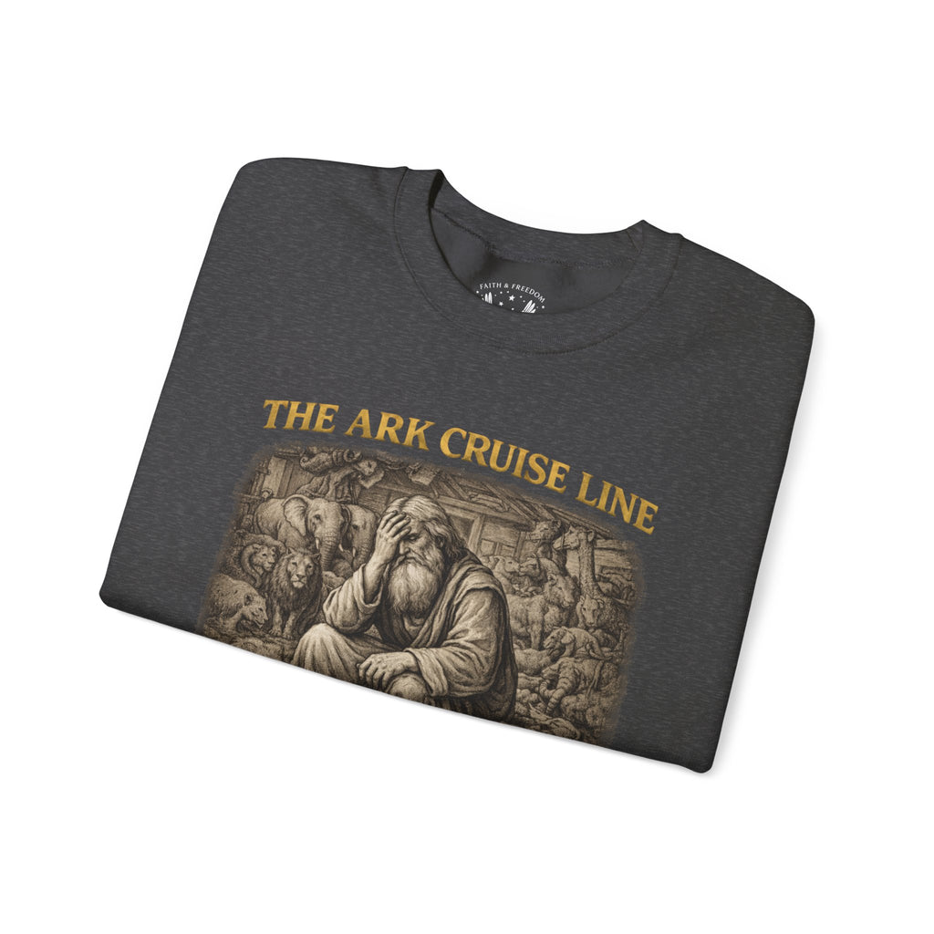 Noah – Crewneck Sweatshirt | “Ark Cruise Liner” Vintage Illustration – Five-Star Faith Series