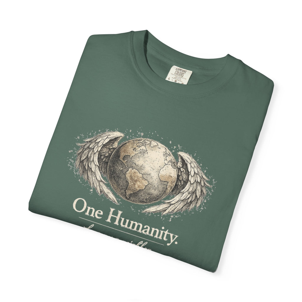One Humanity T-Shirt – “One Humanity. Love Your Neighbor.” Earth Wings Graphic Tee