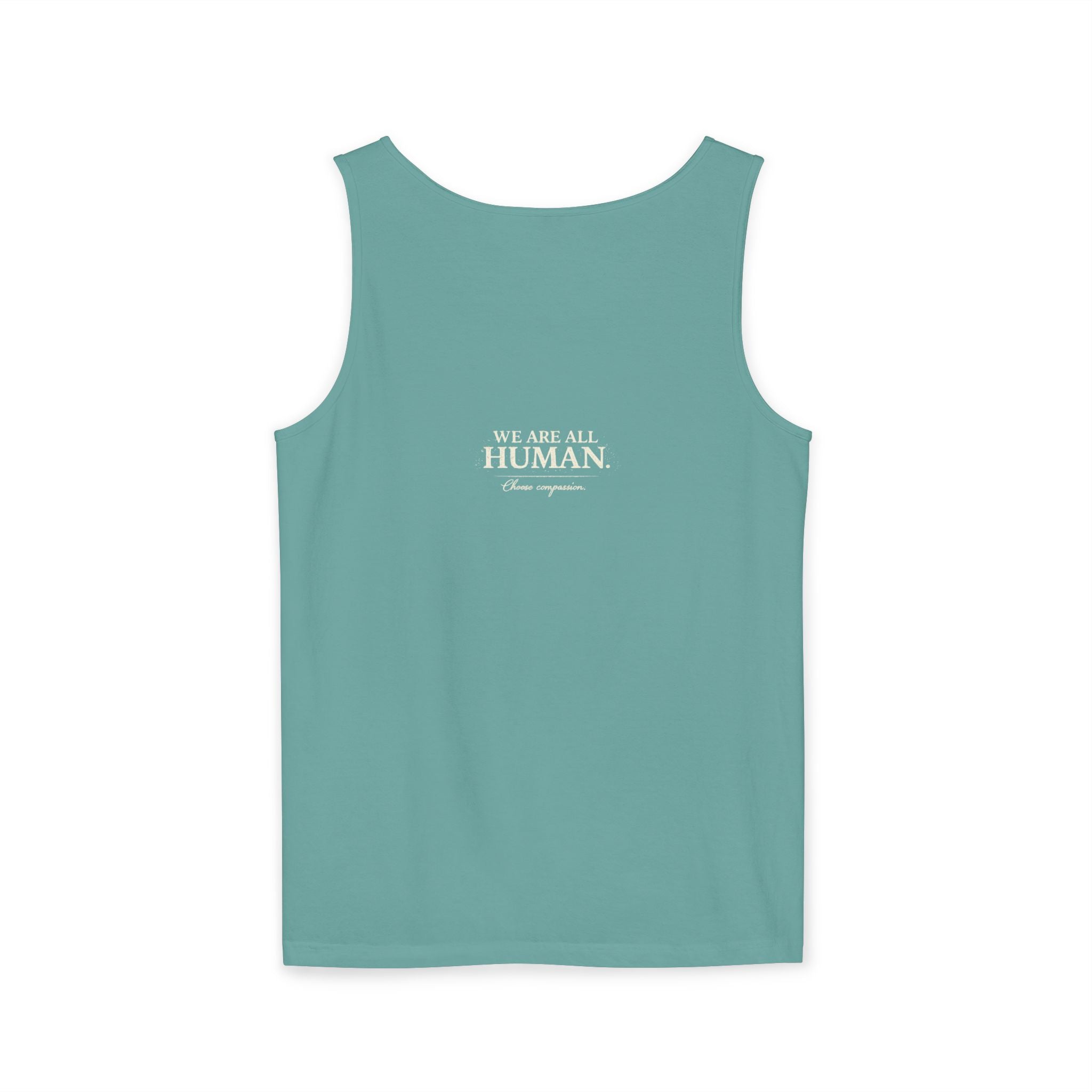 “Every Heart Beats the Same” Vintage Surf Tank Top – Garment-Dyed Coastal Unity Tank