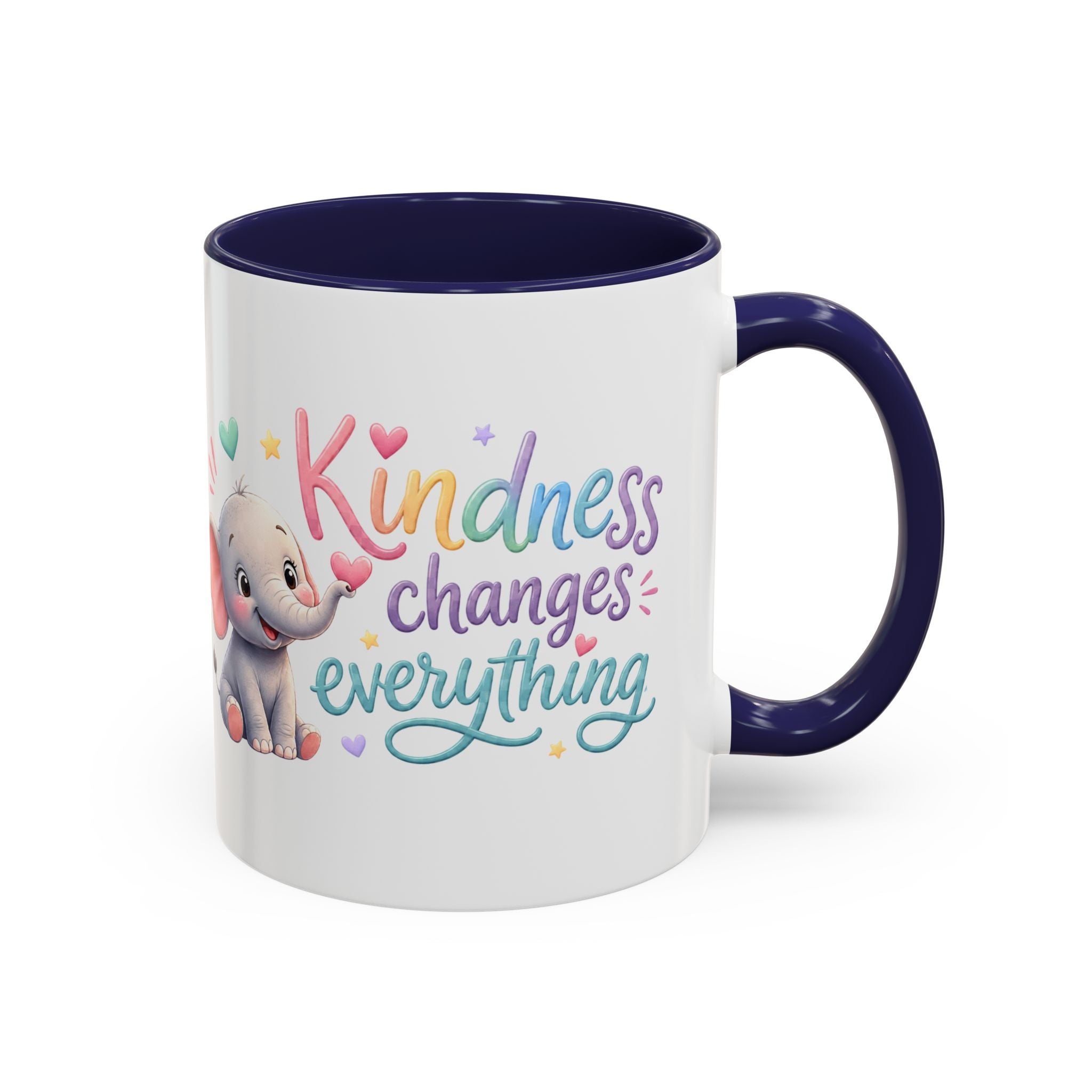 Kindness Changes Everything Elephant Mug | Inspirational Coffee Mug | Cute Elephant Accent Cup