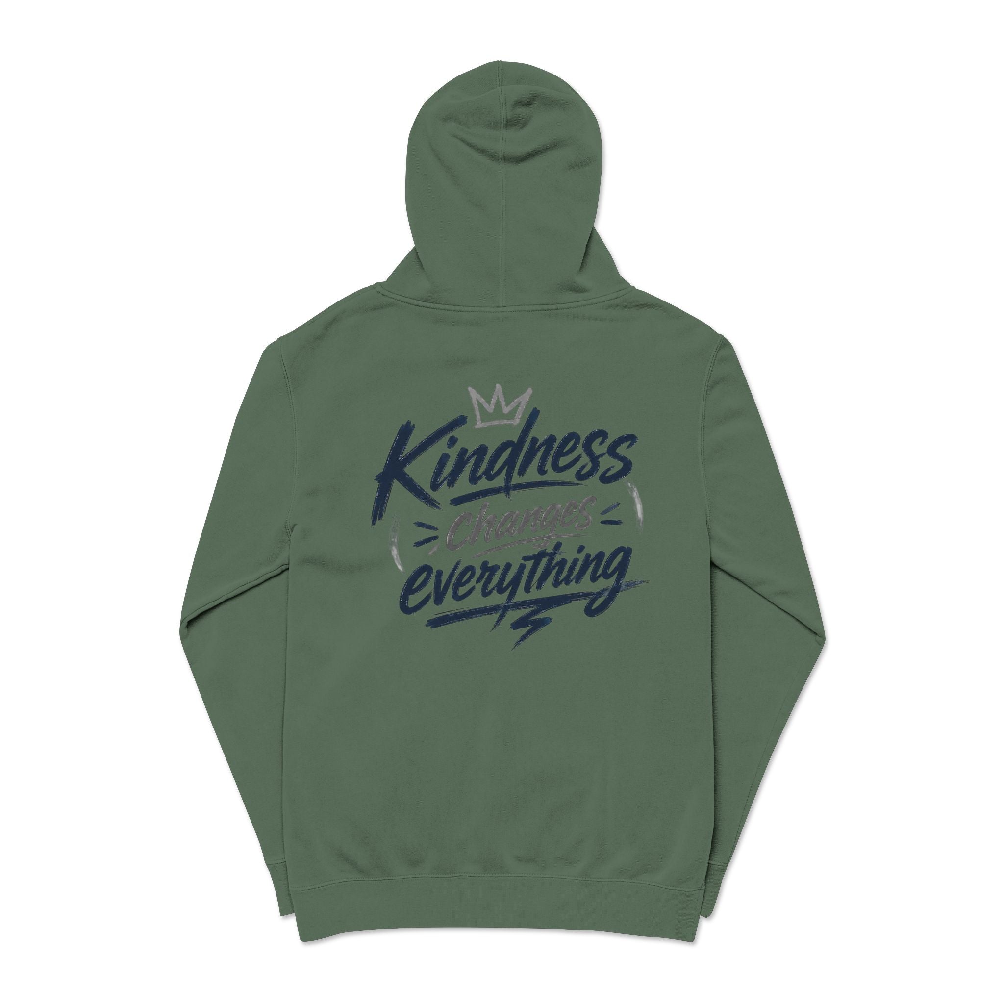Kindness Changes Everything Hoodie – Heart Graphic Pigment-Dyed Sweatshirt