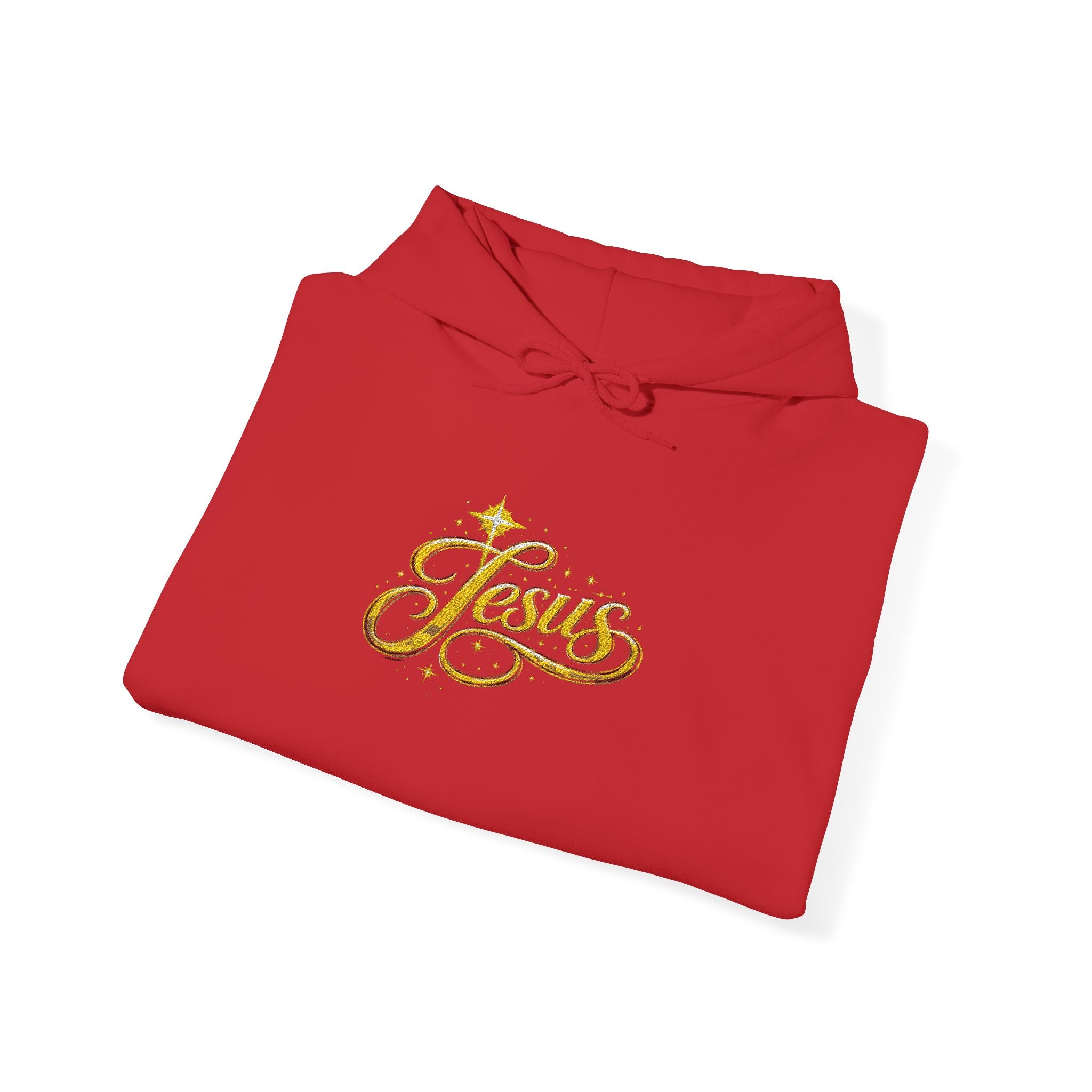 Jesus Gold Script Hoodie – Sparkle Christian Faith Pullover | Inspirational Hoodie