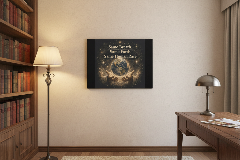 Same Breath Same Earth Canvas Wall Art | Inspirational Unity Decor | Peaceful Earth Canvas Print