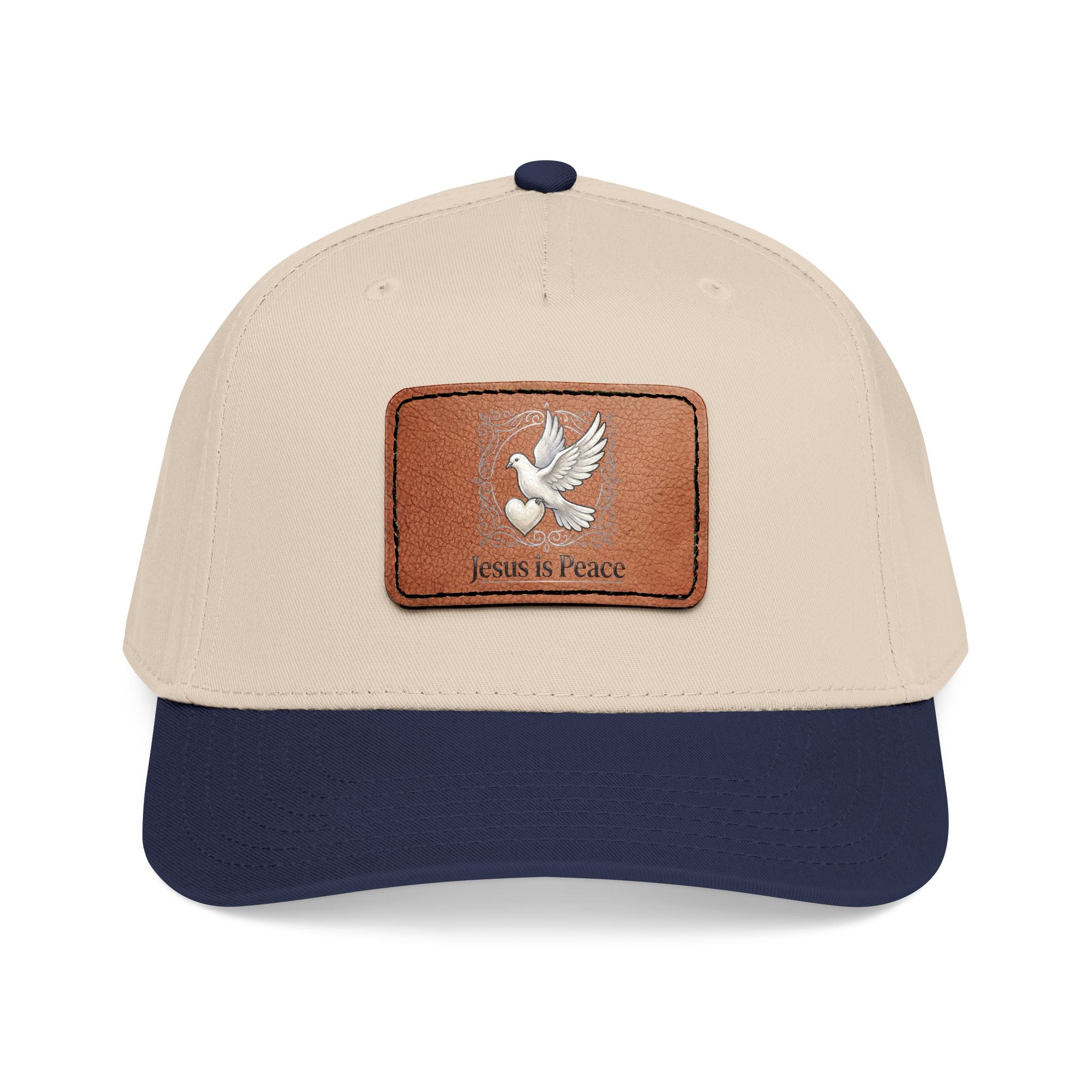Jesus Is Peace Christian Leather Patch Hat | Dove Faith Baseball Cap | Inspirational Snapback Cap
