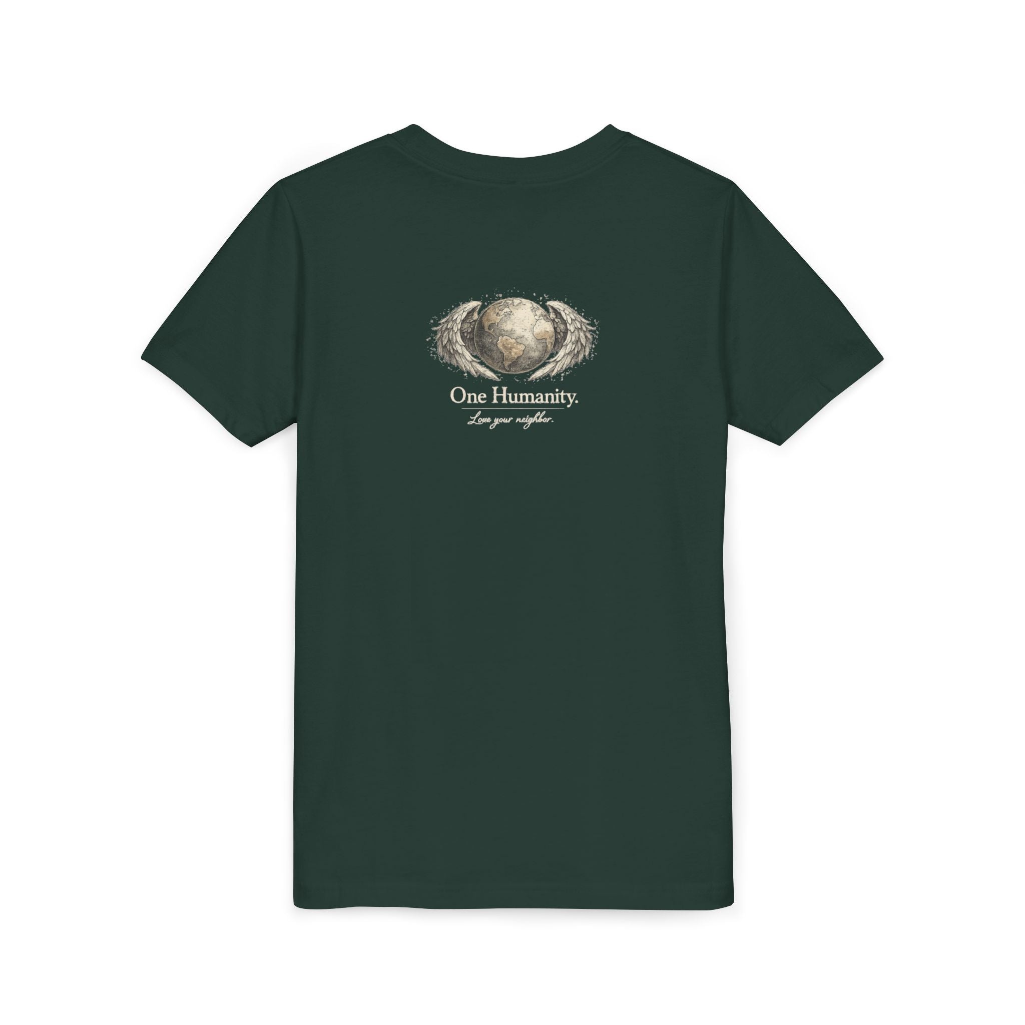 Youth “Quiet Kindness Changes Everything” Tee – Kids Inspirational T-Shirt with Earth & Friends Graphic
