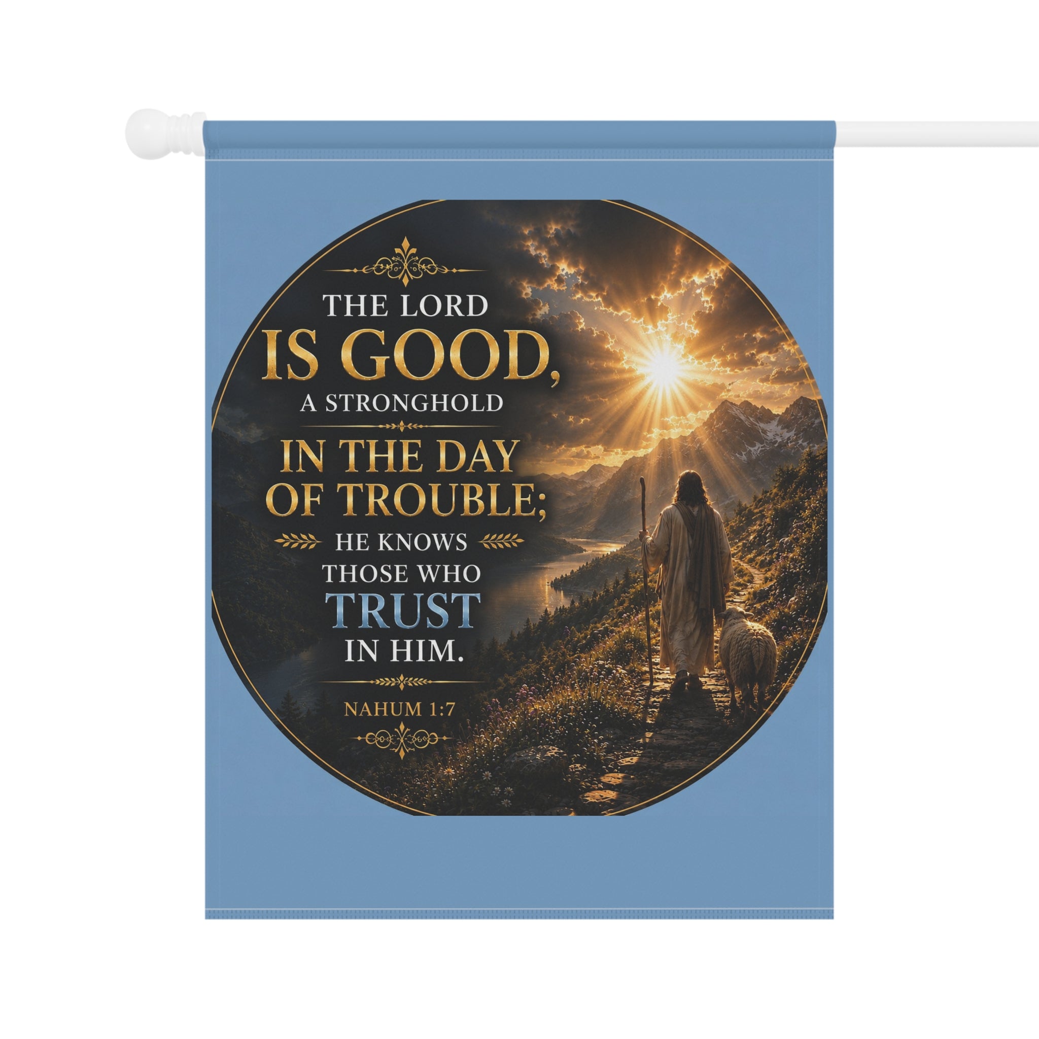 The Lord Is Good Garden Flag | Inspirational Scripture Outdoor Banner | Christian Garden Decor