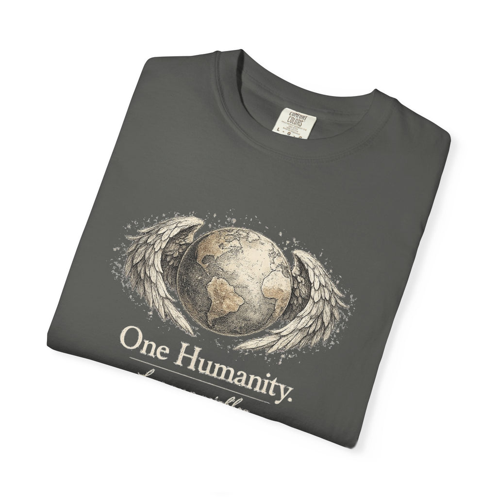 One Humanity T-Shirt – “One Humanity. Love Your Neighbor.” Earth Wings Graphic Tee