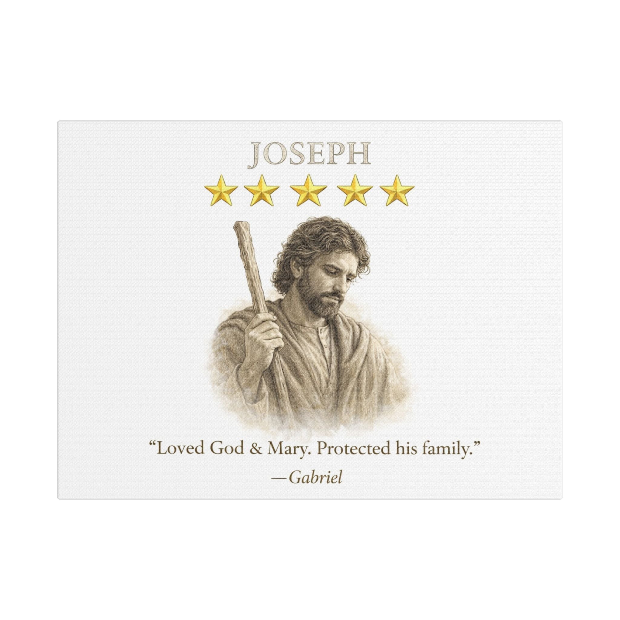 Joseph Canvas — 'Loved God & Mary. Protected His Family.' Religious Wall Art