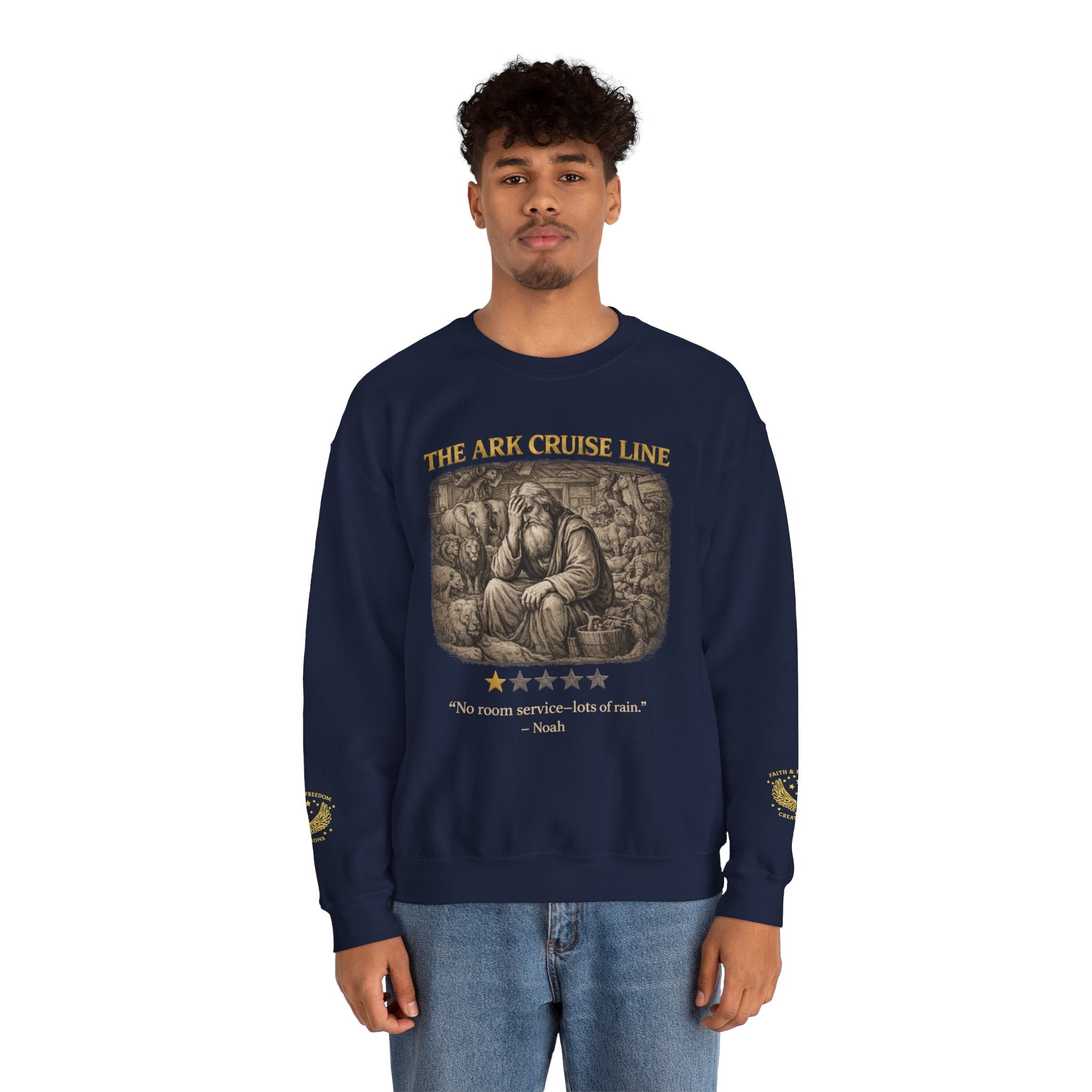The Ark Cruise Liner Crewneck - Vintage Noah Illustration Sweatshirt