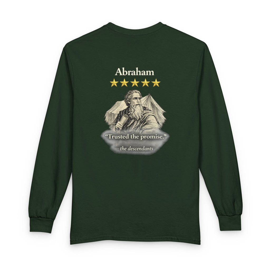 Abraham – Long Sleeve Tee | “Trusted the Promise” Faith Graphic – Five-Star Faith Series