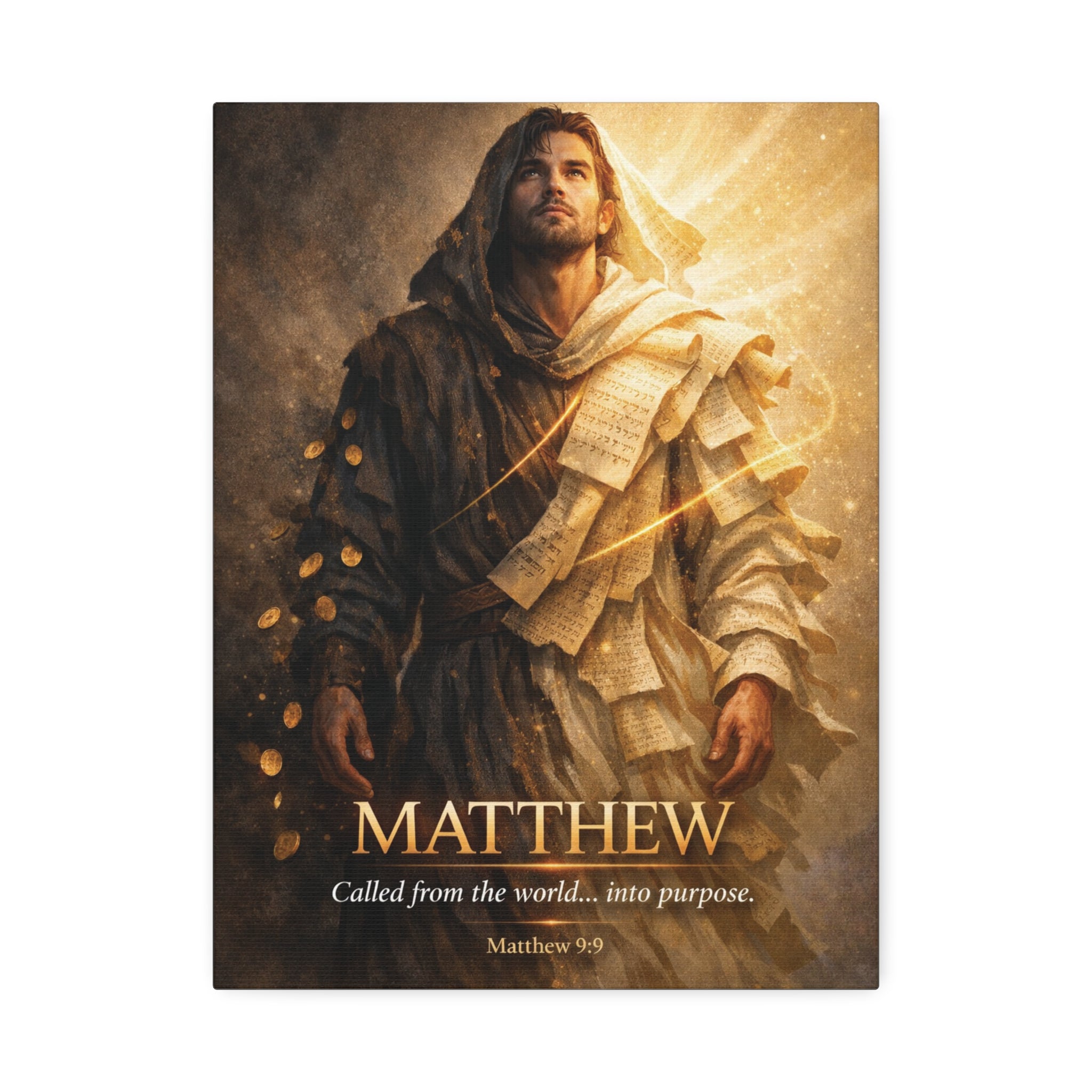 Matthew Bible Canvas Wall Art – “Called from the World… Into Purpose” Christian Scripture Canvas