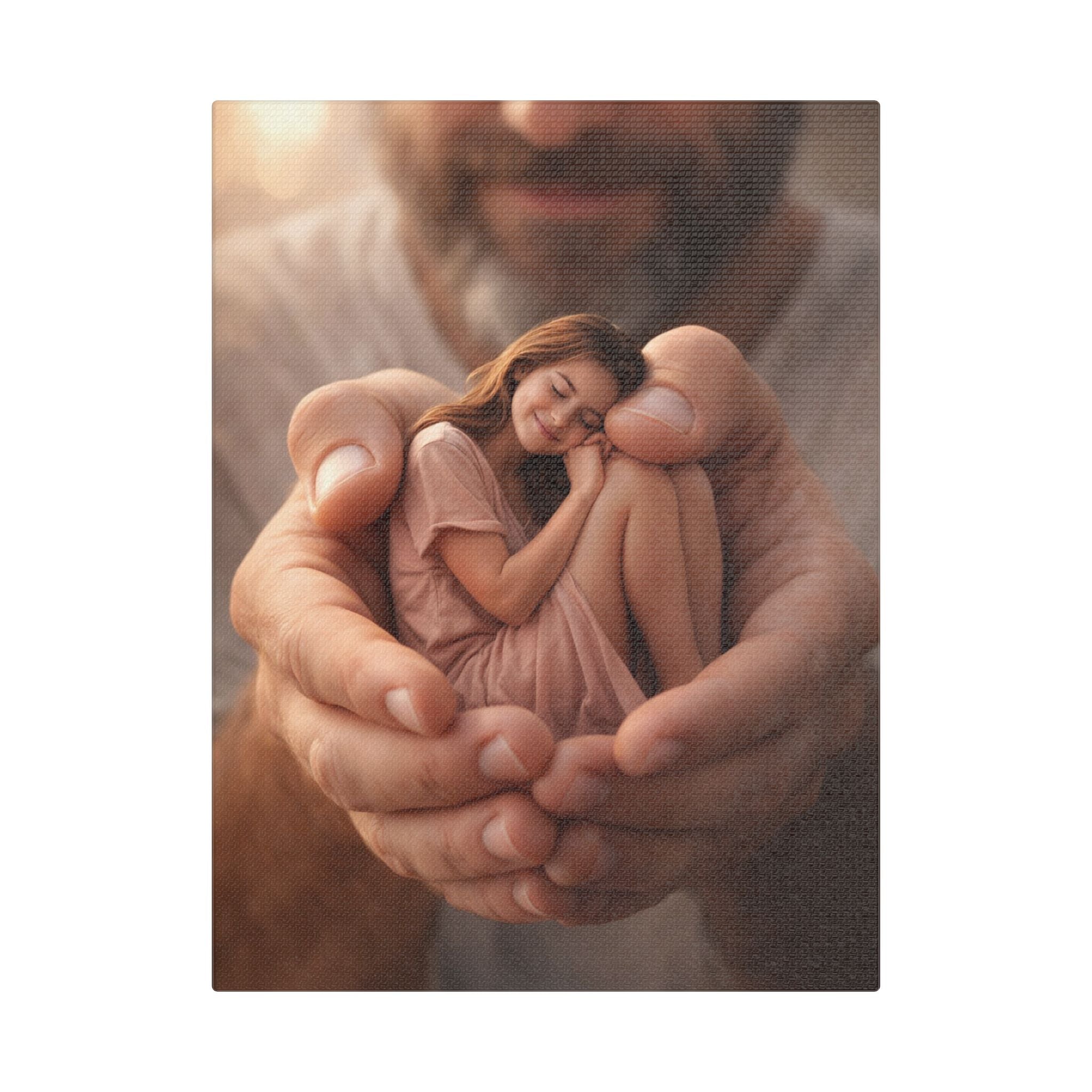 In His Hands – Protective Keepsake Canvas Print
