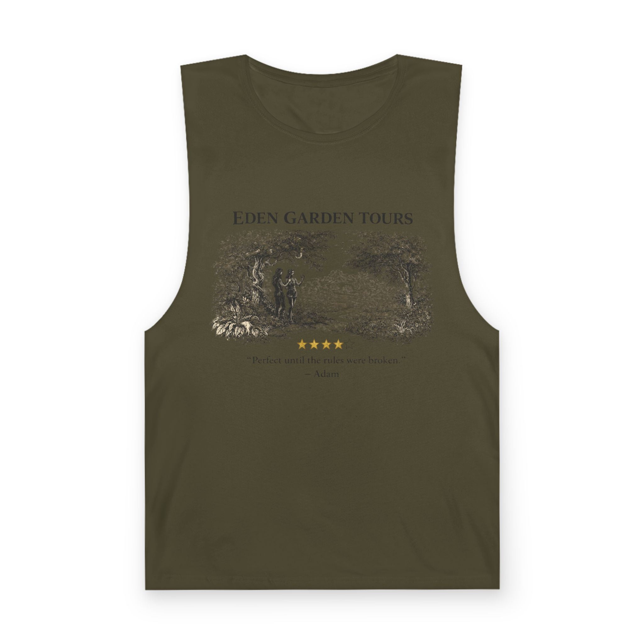 Eden Garden Tours Tank Top — Vintage Botanical Tour Graphic Tank