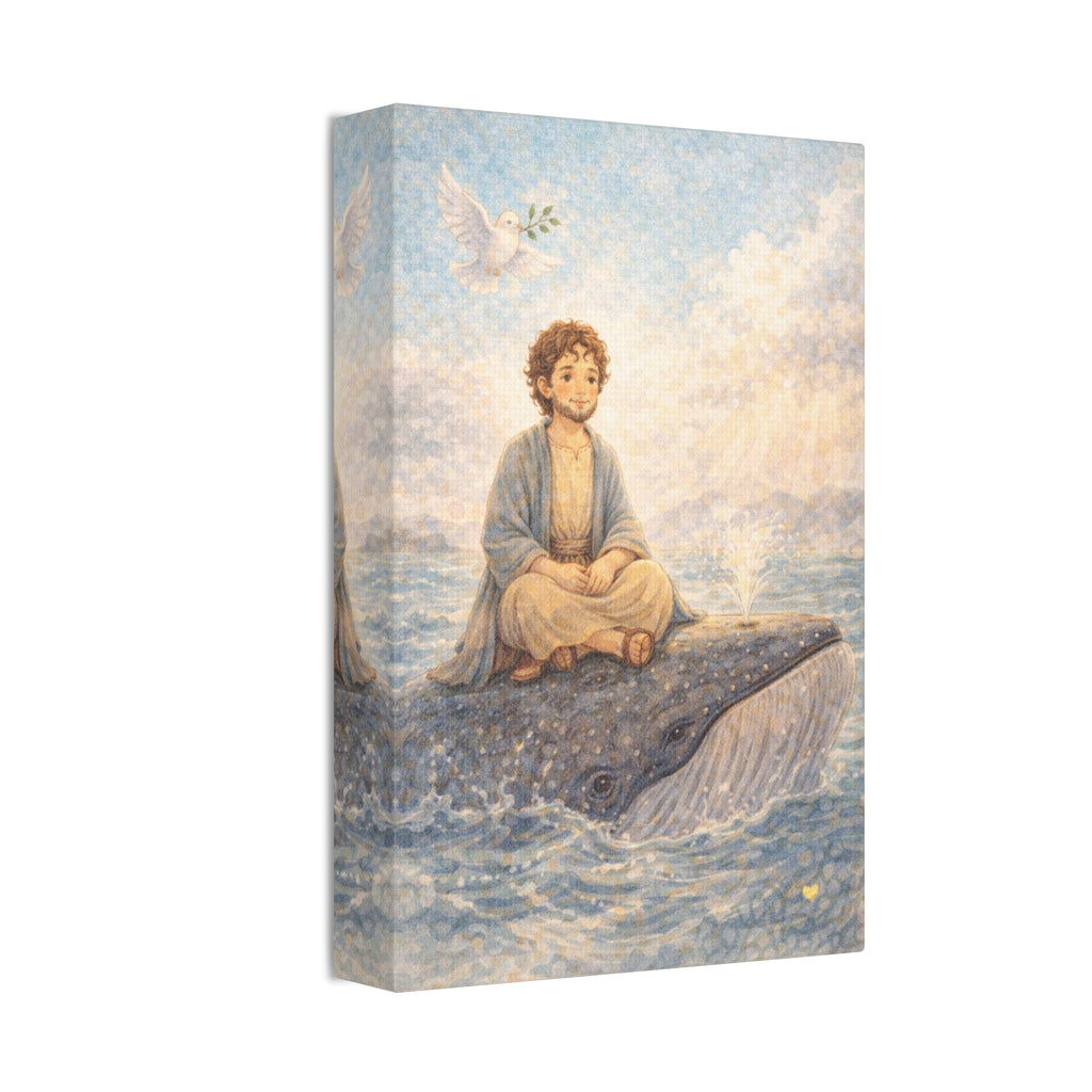 God Gives Second Chances Canvas — Jonah and the Great Fish (Jonah 2:9)