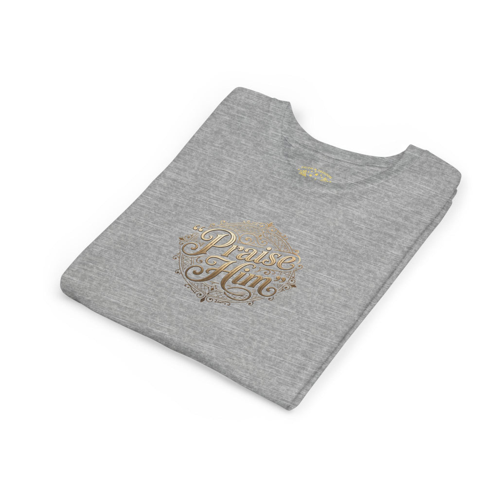 Praise Him Psalms 34:1 Youth T-Shirt | Christian Kids Faith Tee | Inspirational Youth Apparel