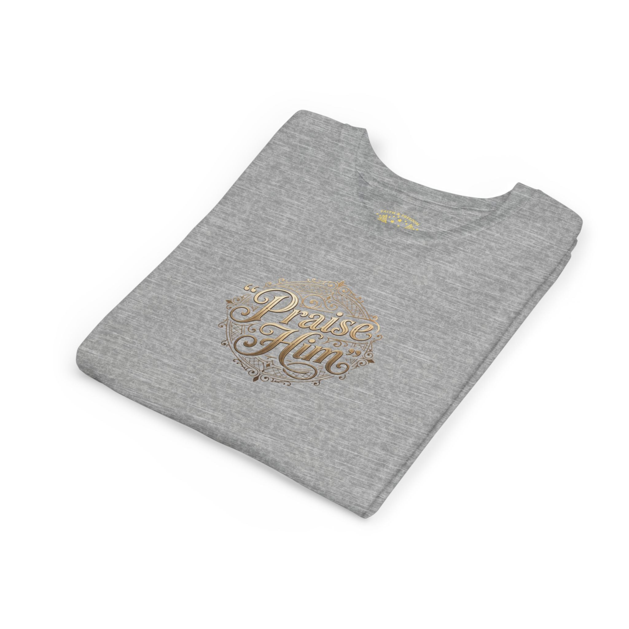 Praise Him Psalms 34:1 Youth T-Shirt | Christian Kids Faith Tee | Inspirational Youth Apparel