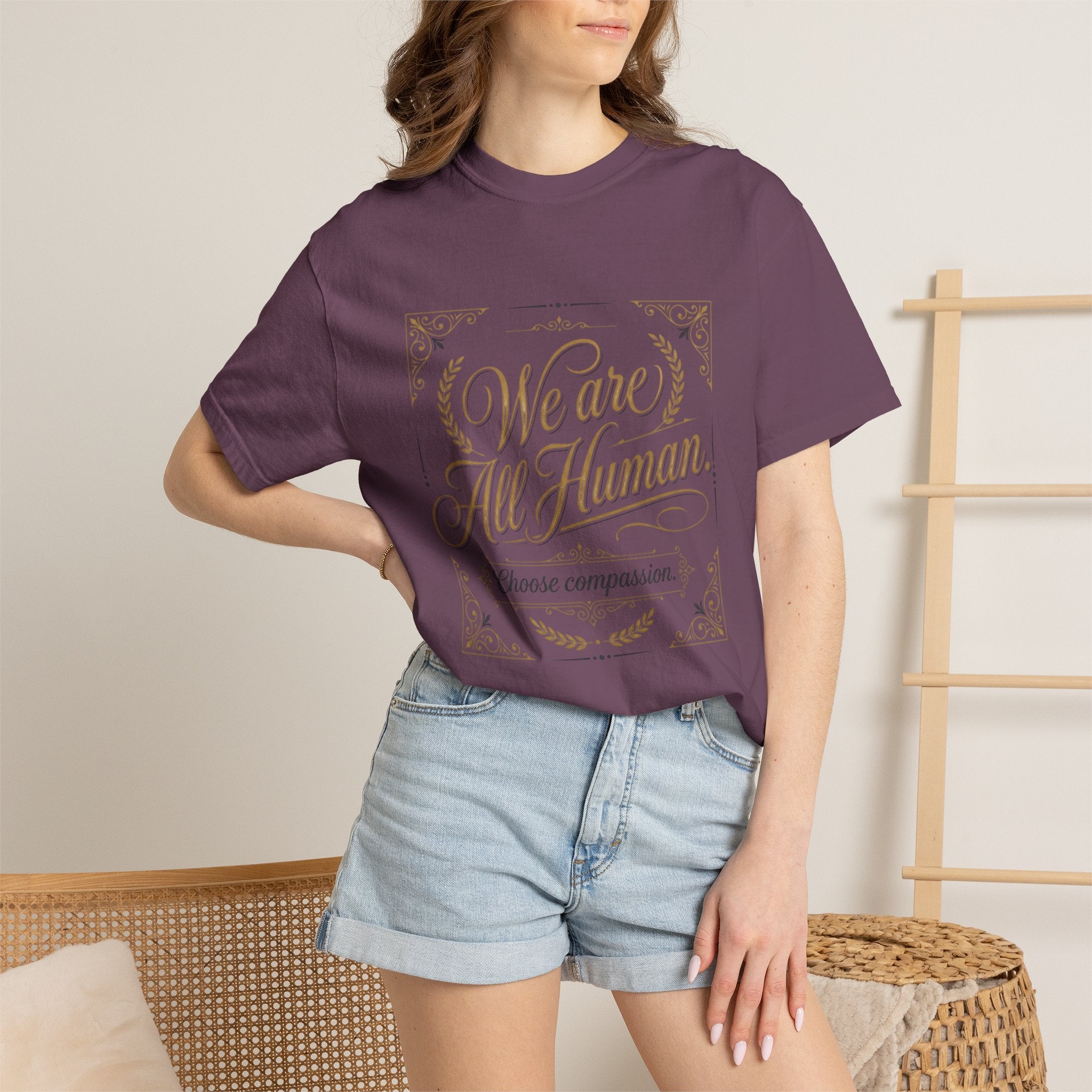 We Are All Human T-Shirt – “Choose Compassion” Inspirational Graphic Tee