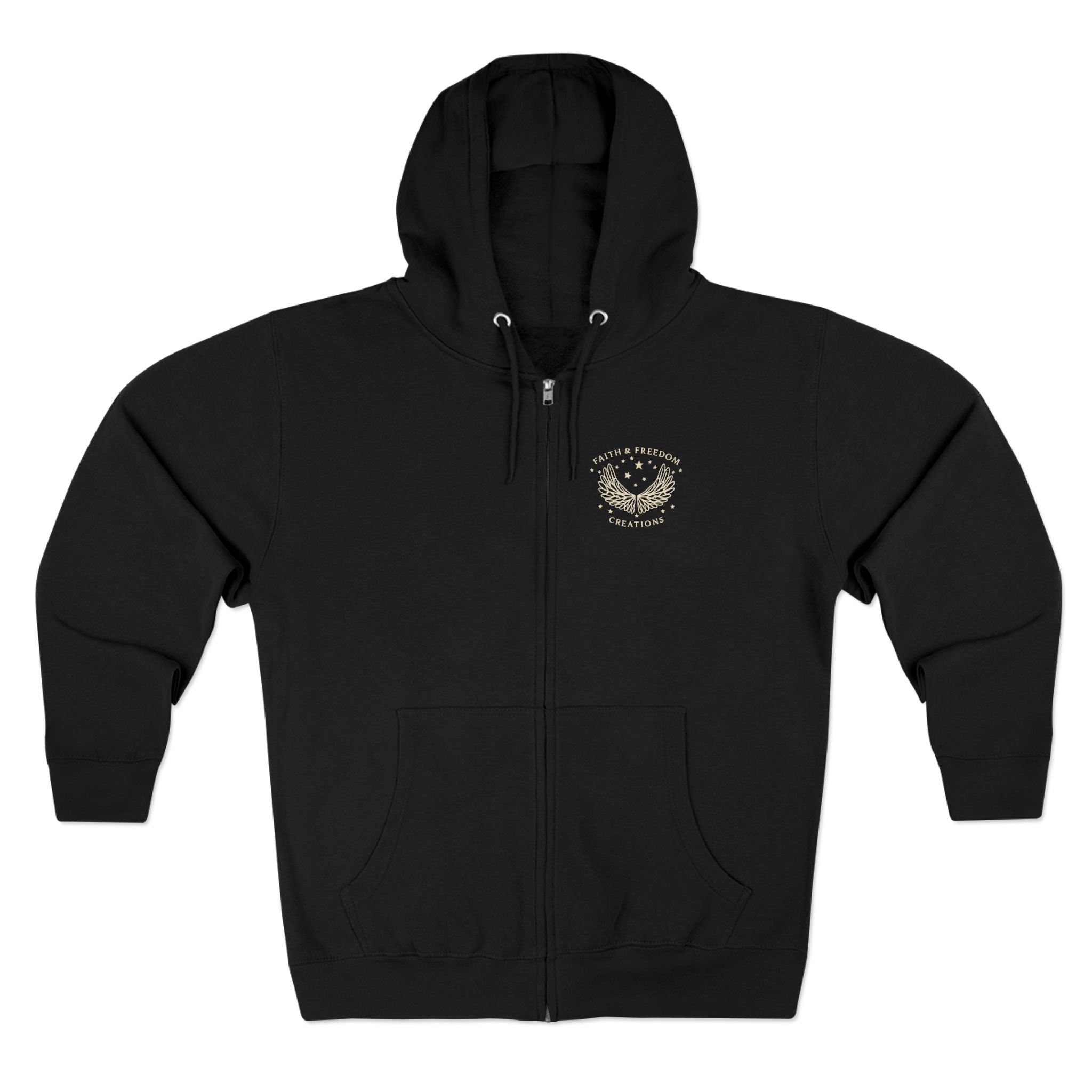 Vintage Lion Statue Zip Hoodie — "SURPRISING DANIEL LION DEN REVIEW" Graphic