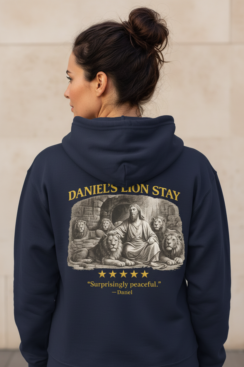 Daniel – Full-Zip Hoodie | Lion’s Den Vintage Graphic – Five-Star Faith Series