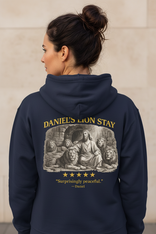 Daniel – Full-Zip Hoodie | Lion’s Den Vintage Graphic – Five-Star Faith Series