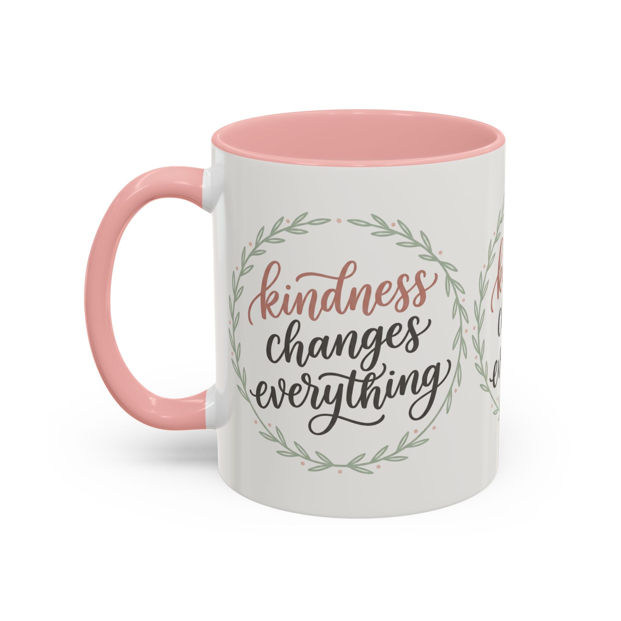 Kindness Changes Everything Accent Coffee Mug | Inspirational Ceramic Mug | Faith Freedom Creations