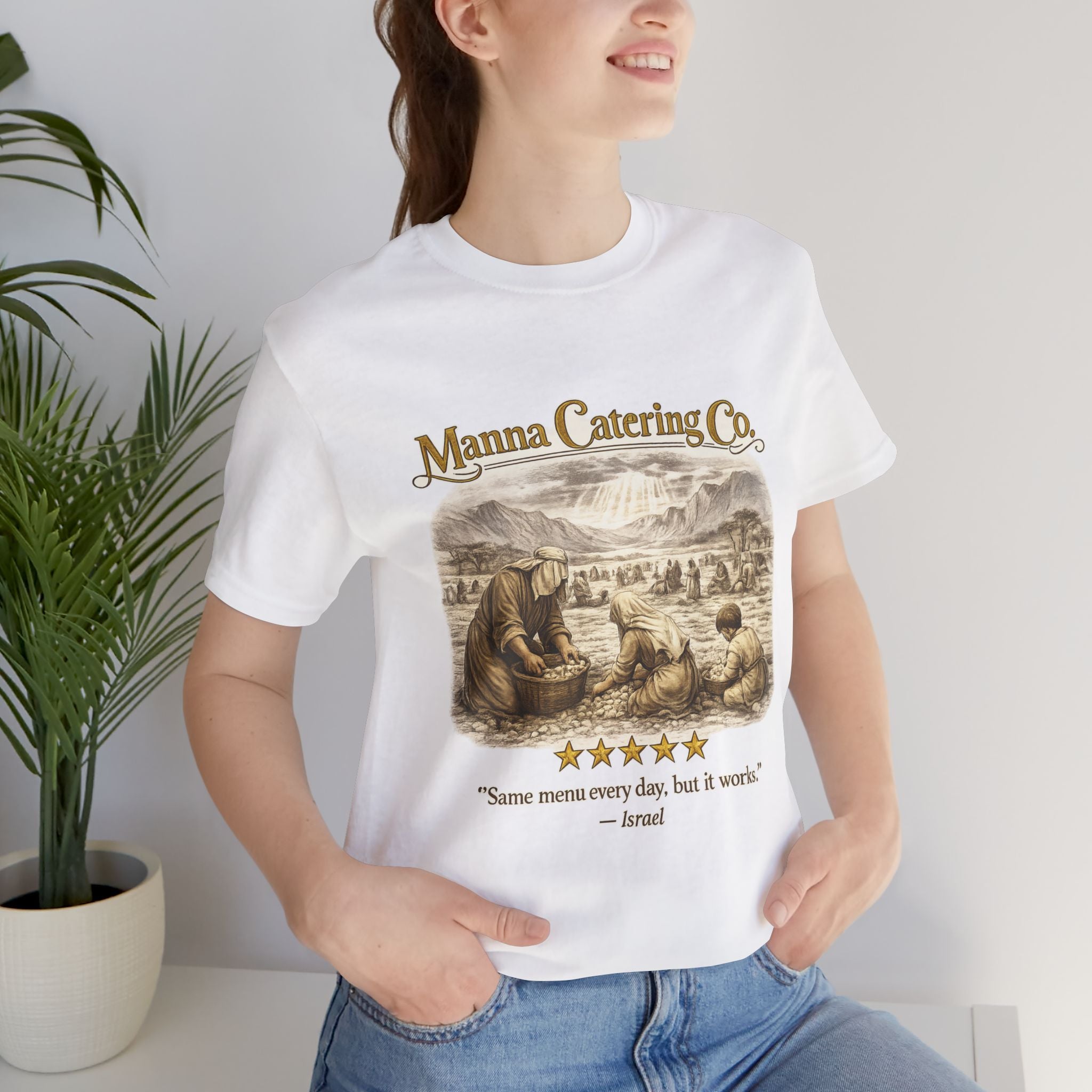 “Same Menu Every Day, But It Works” – Vintage Graphic T-Shirt| Five-Star Faith Series