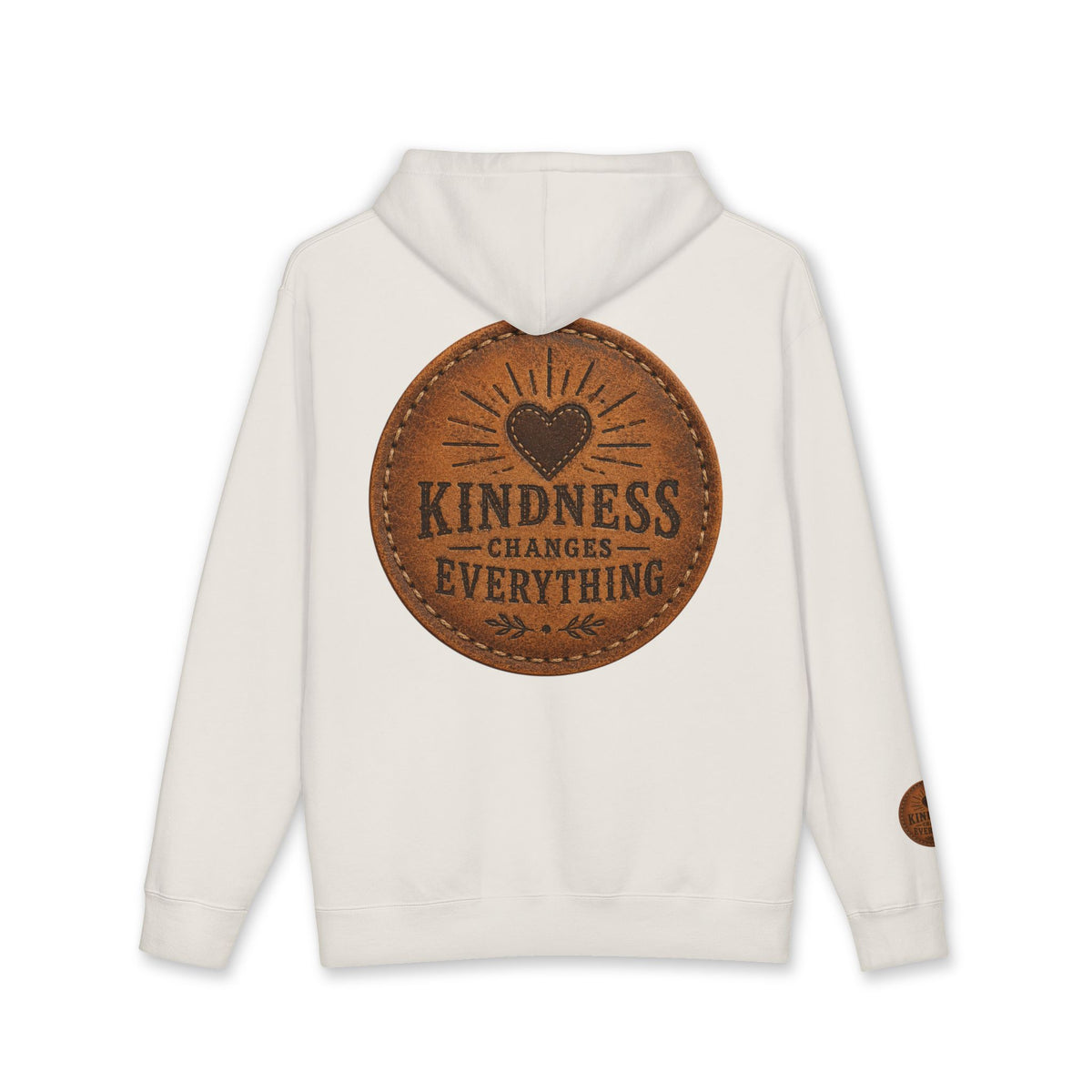 Kindness Changes Everything Heavyweight Hoodie | Vintage Patch Christian Hoodie | Inspirational Fleece Sweatshirt