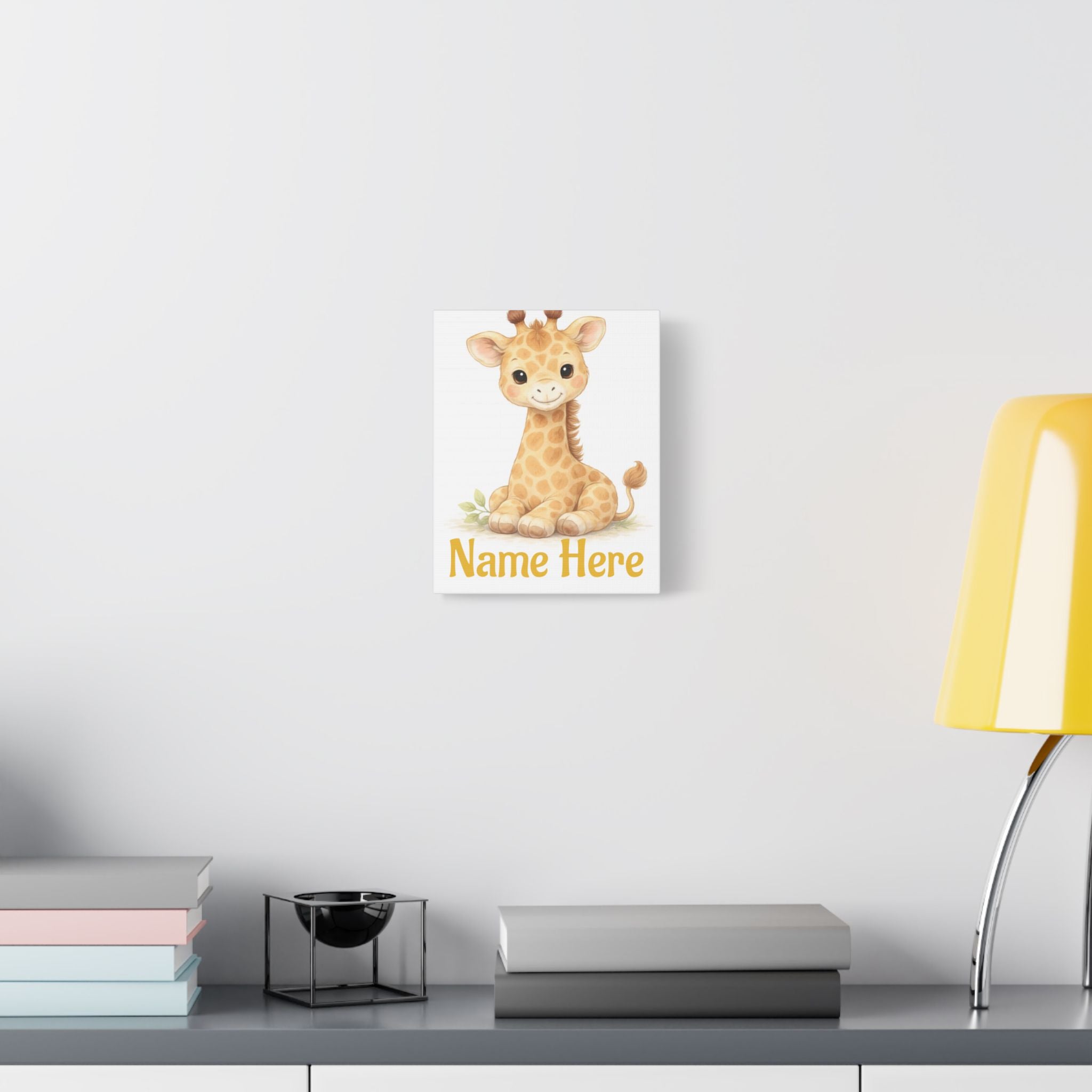 Personalized Giraffe Canvas — Custom Name Nursery Wall Art