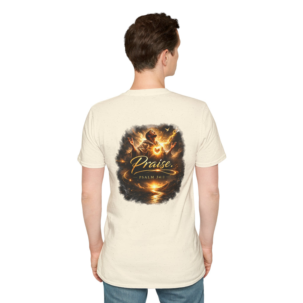 Minimalist Christian T-shirt featuring a Dove of Peace chest emblem with the words “Pray, Love, Remember” on a soft lightweight faith-inspired tee.