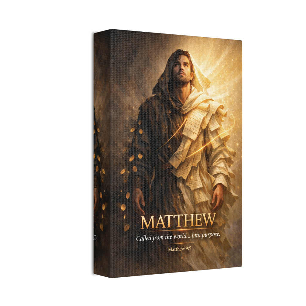 Matthew Bible Canvas Wall Art – “Called from the World… Into Purpose” Christian Scripture Canvas