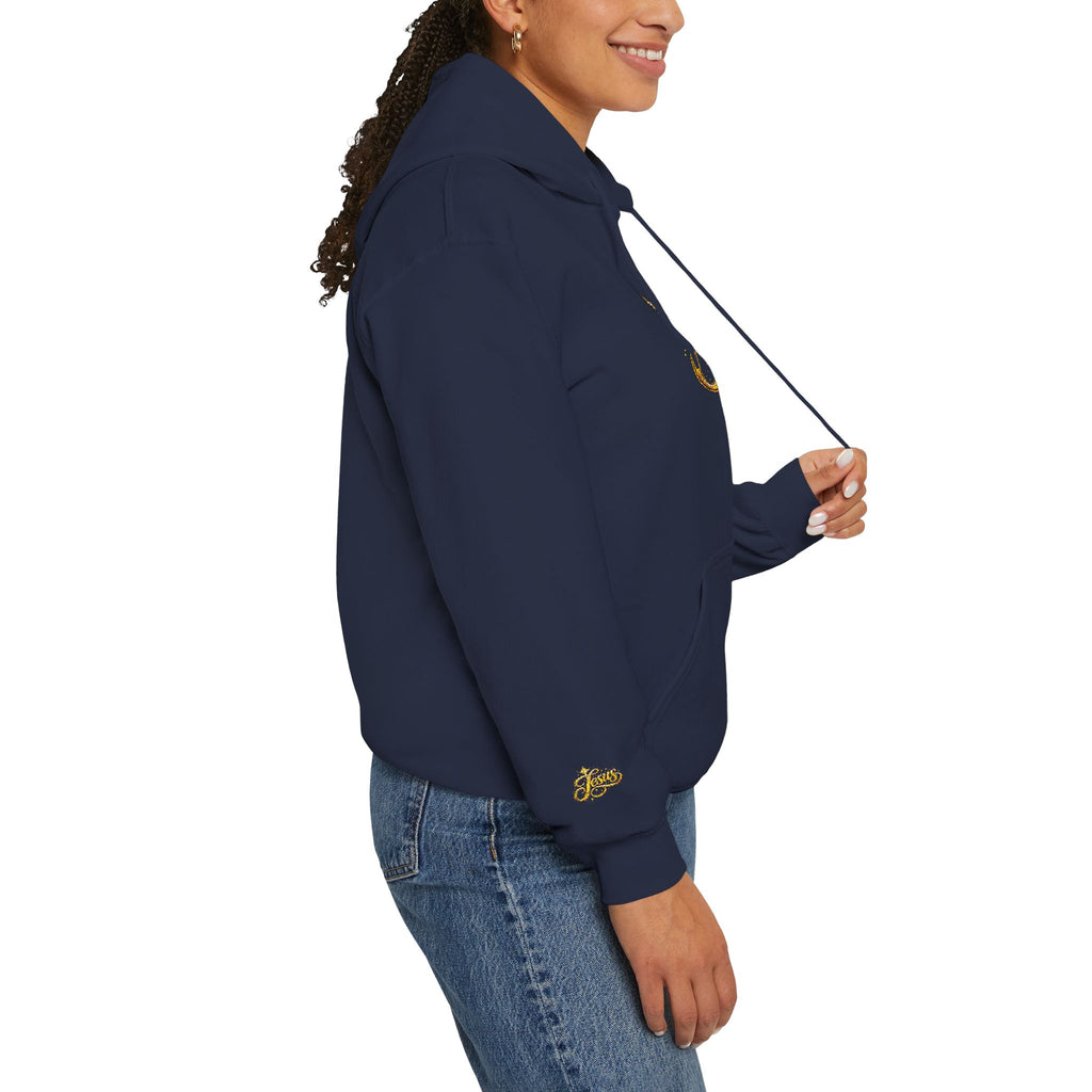 Jesus Gold Script Hoodie – Sparkle Christian Faith Pullover | Inspirational Hoodie