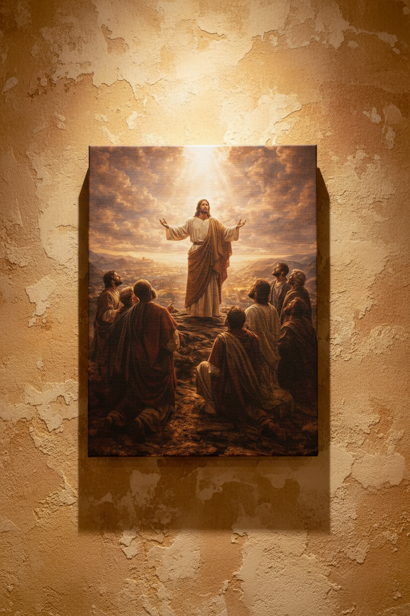 The Sermon Canvas — Christ Teaching Wall Art | Christian Faith Decor
