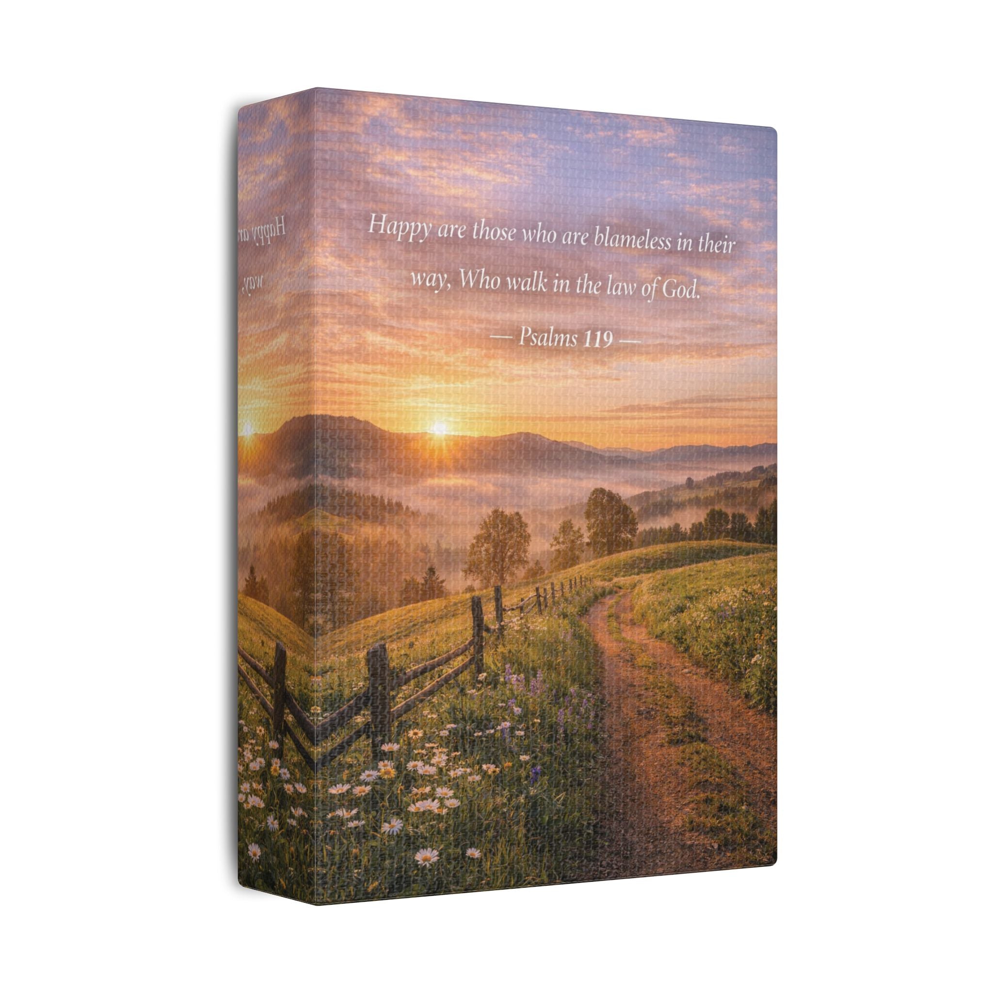 Peaceful Scenes – Sunrise Landscape – Psalm 119:105 Canvas Print