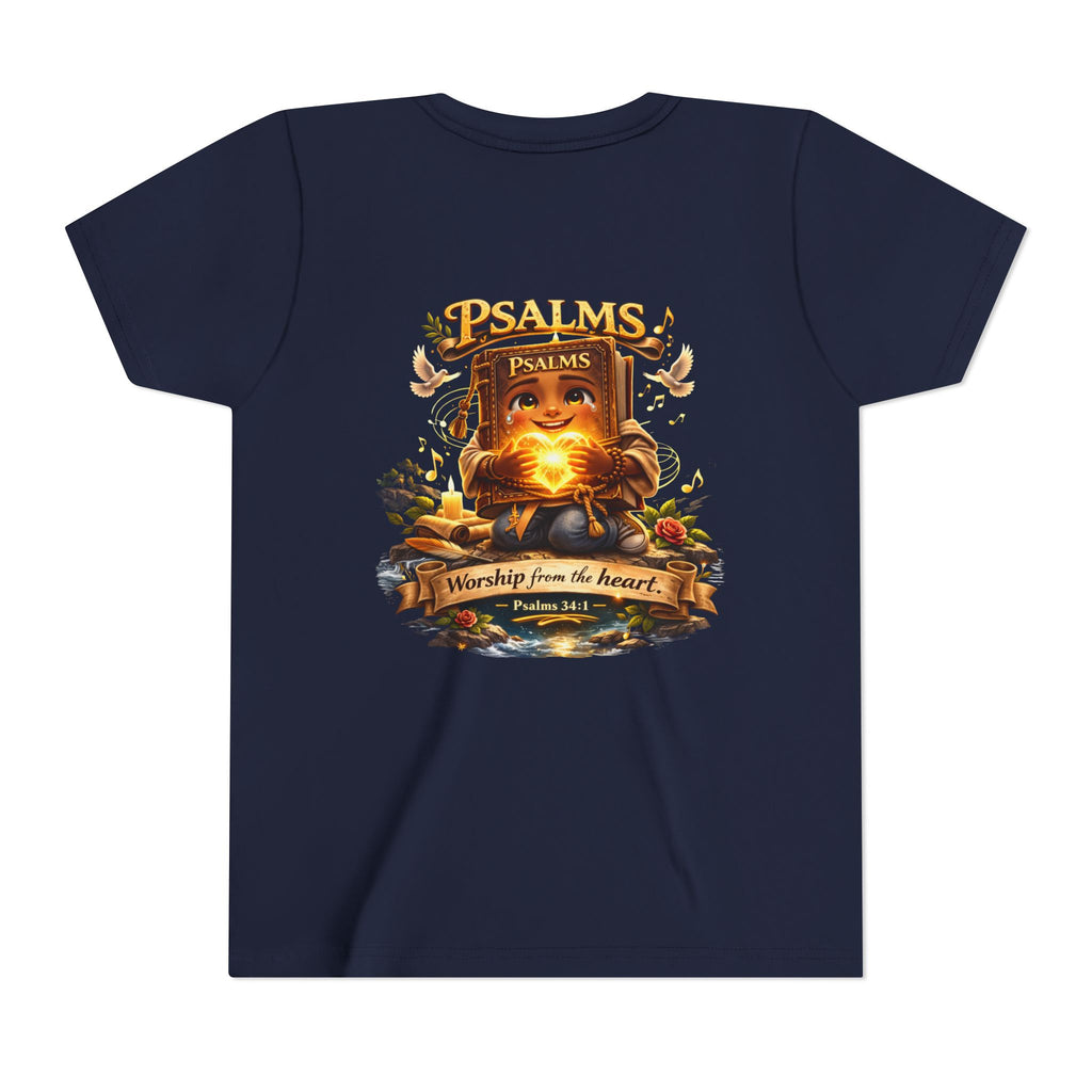Praise Him Psalms 34:1 Youth T-Shirt | Christian Kids Faith Tee | Inspirational Youth Apparel