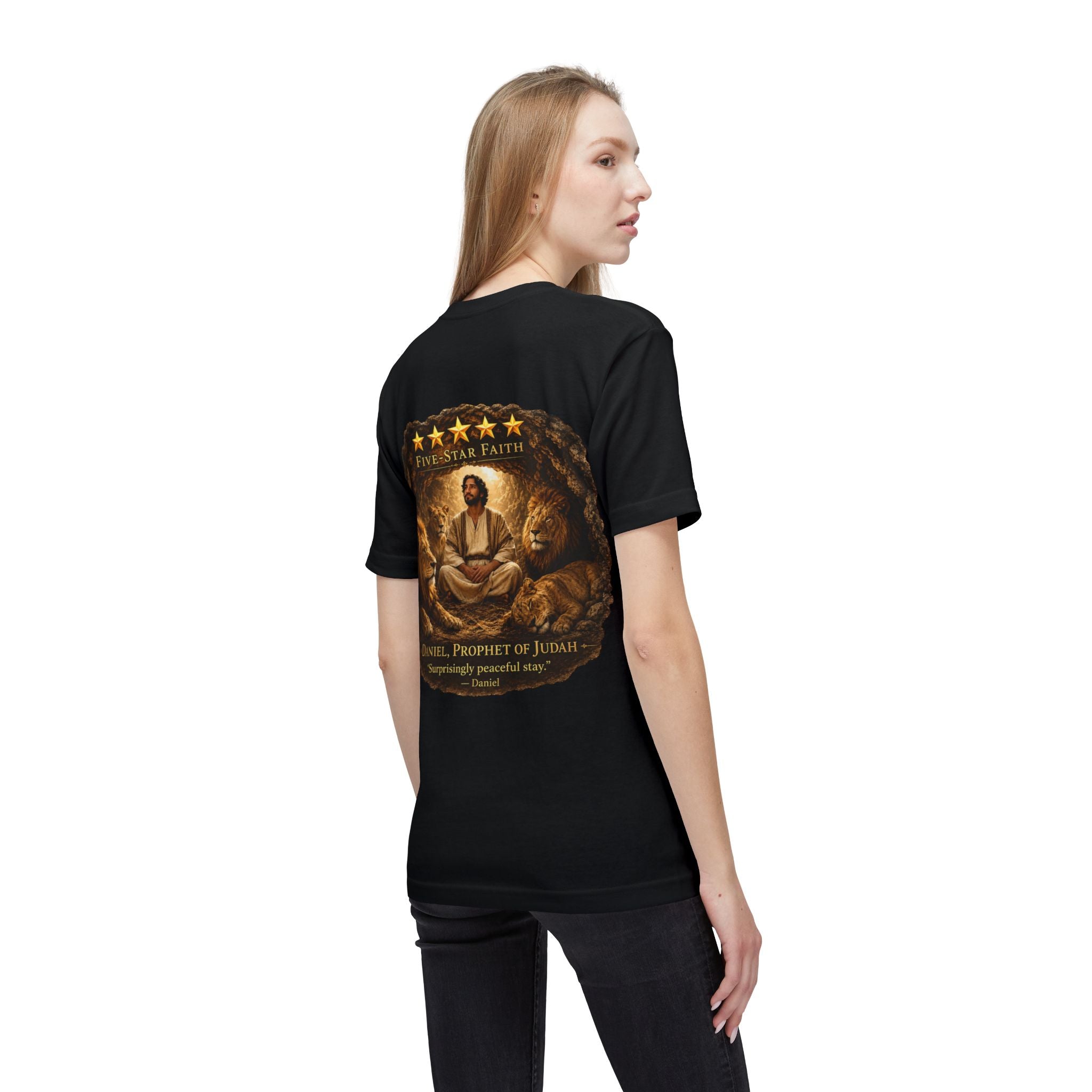 Daniel Review "Stay" Christian T-Shirt — Faith-Based Lion Design